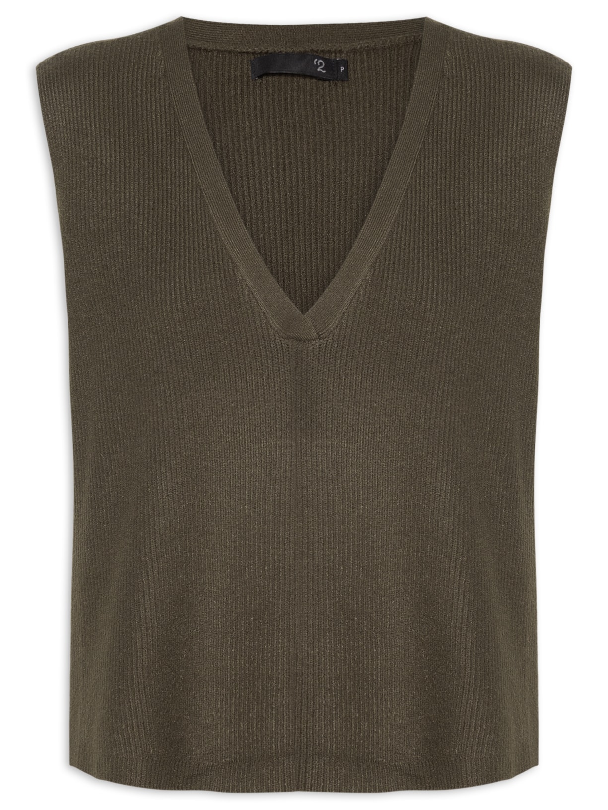 Colete Feminino Decote V Em Tricot - Verde