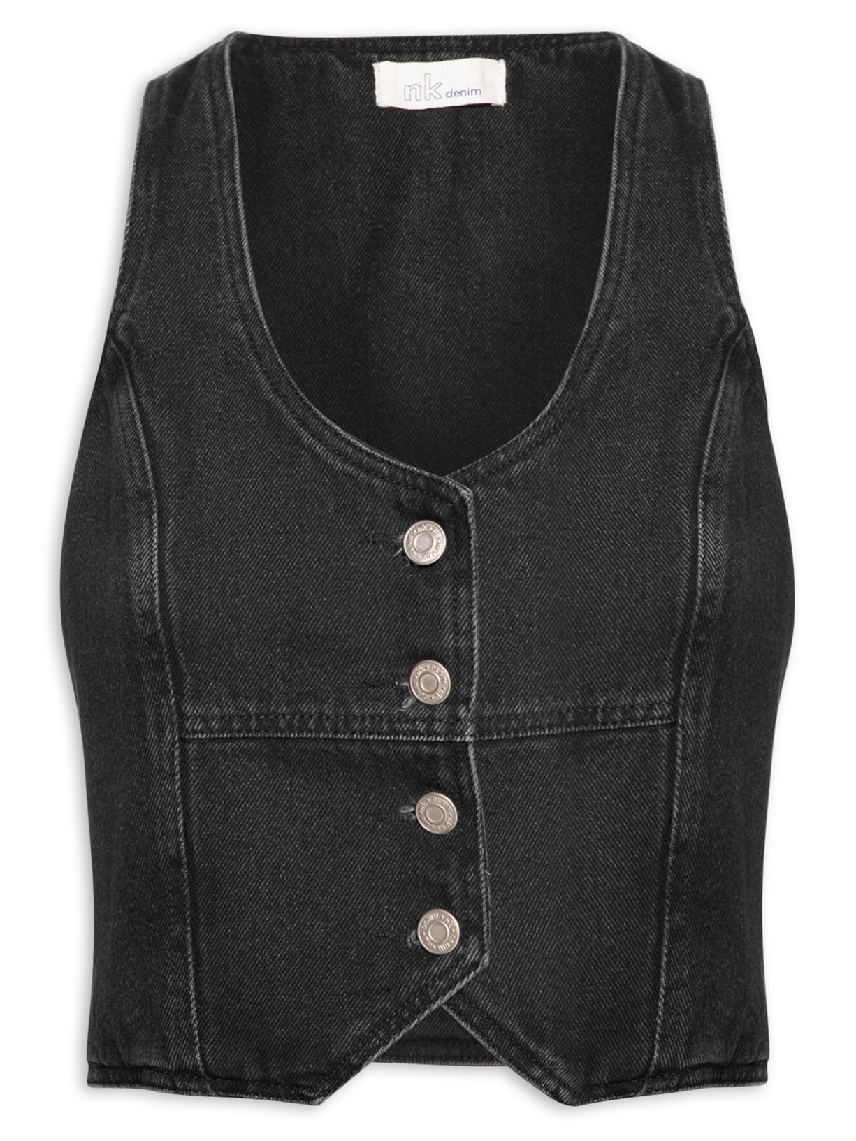 Colete Feminino Denim Valéria - Preto