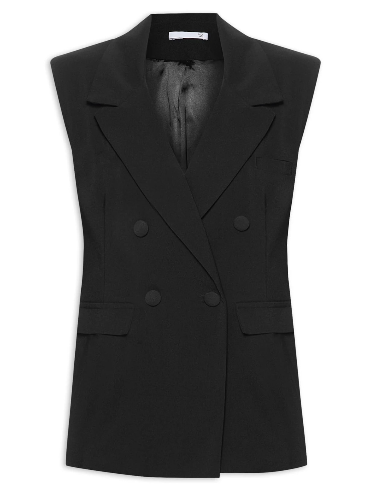 Colete Feminino Em Crepe Oversized - Preto