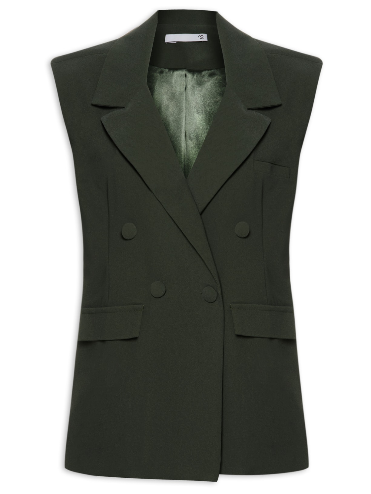 Colete Feminino Em Crepe Oversized - Verde