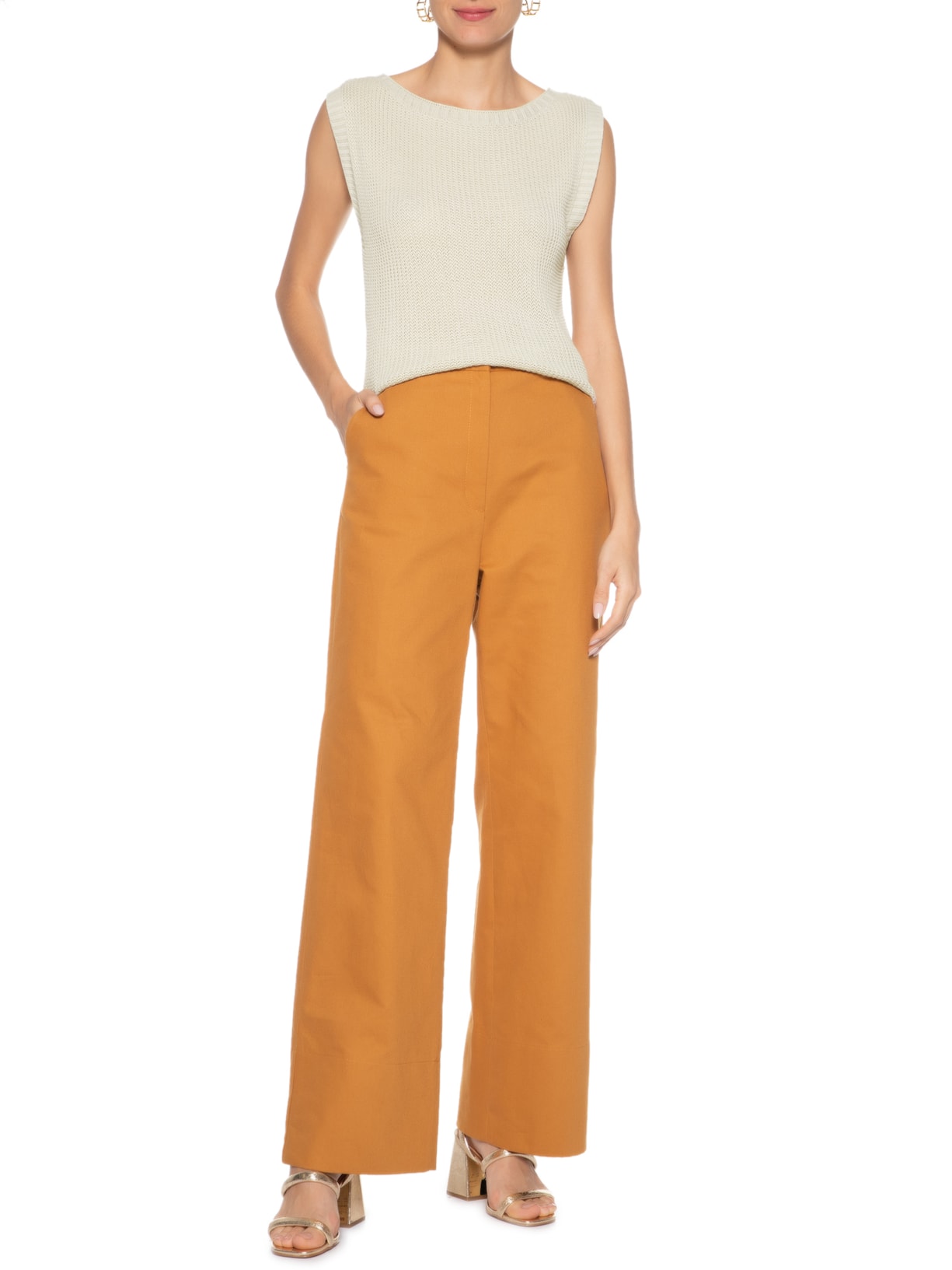 Colete Feminino Em Tricot Amplo Bege '2Essential