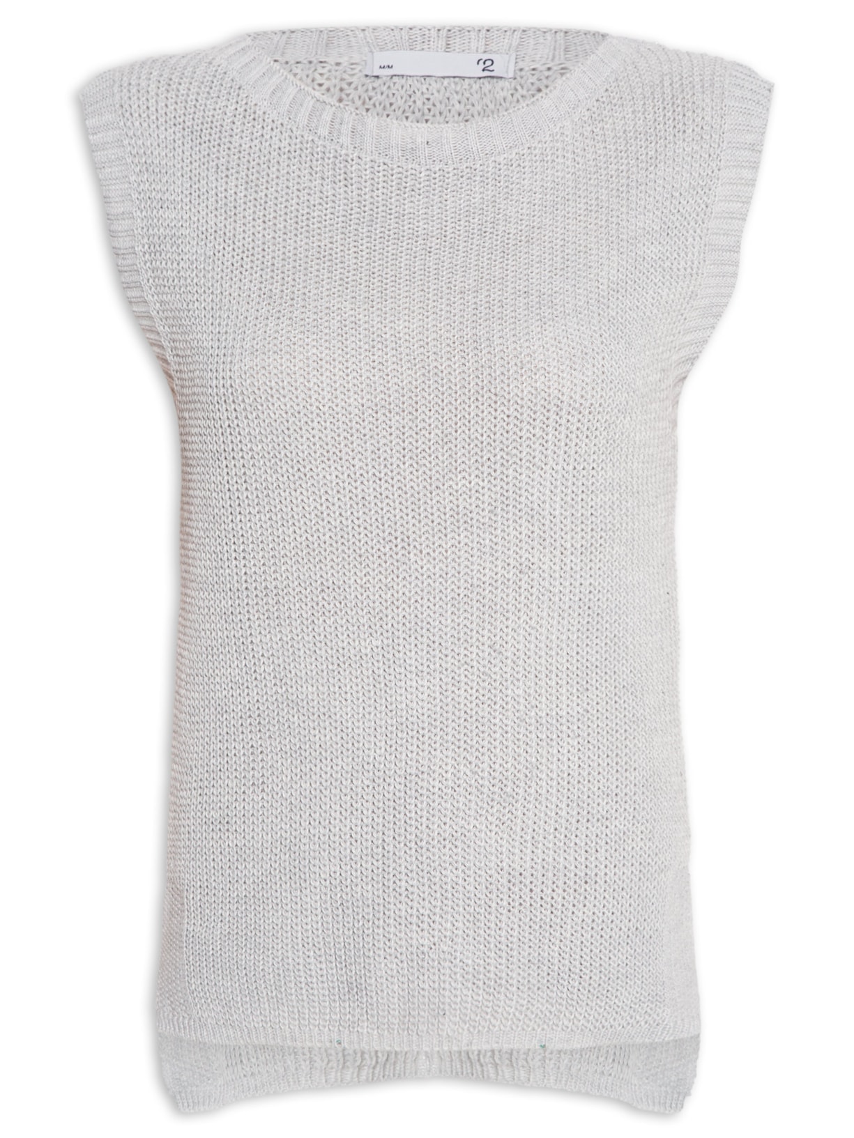 Colete Feminino Em Tricot Amplo - Cinza
