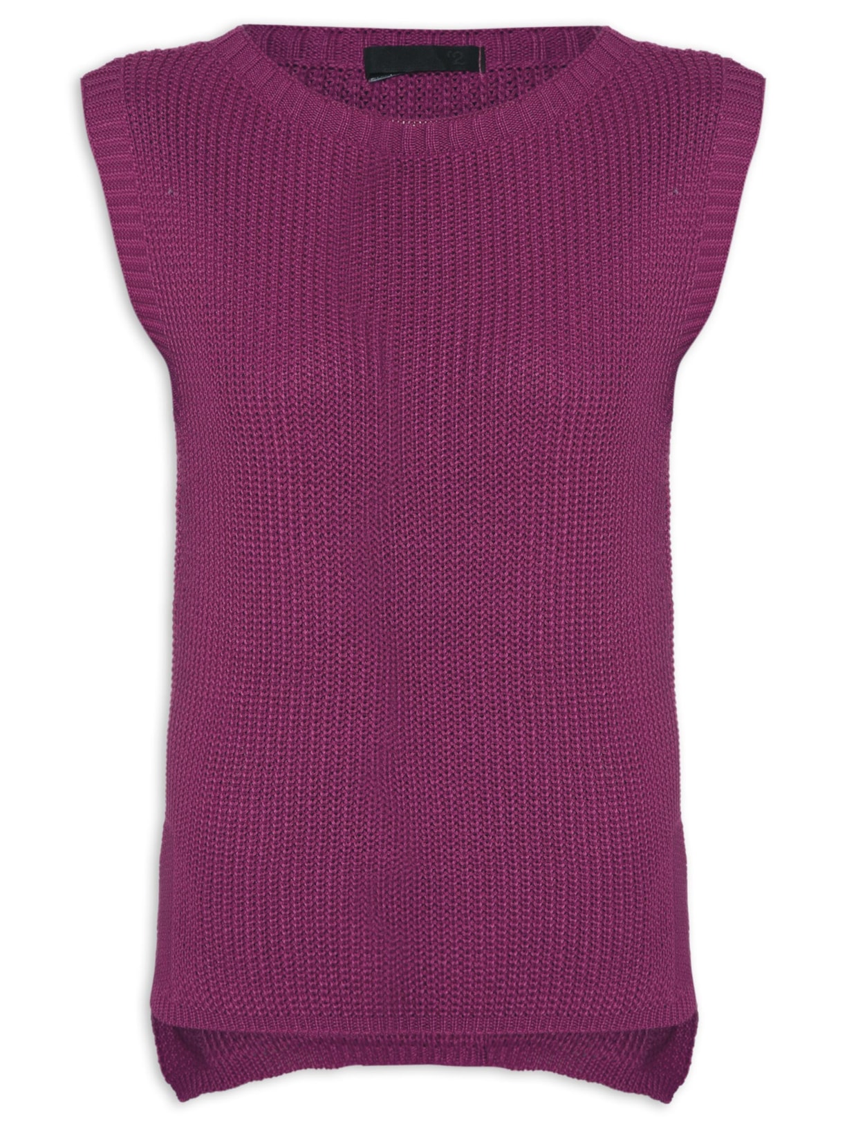 Colete Feminino Em Tricot Amplo - Roxo