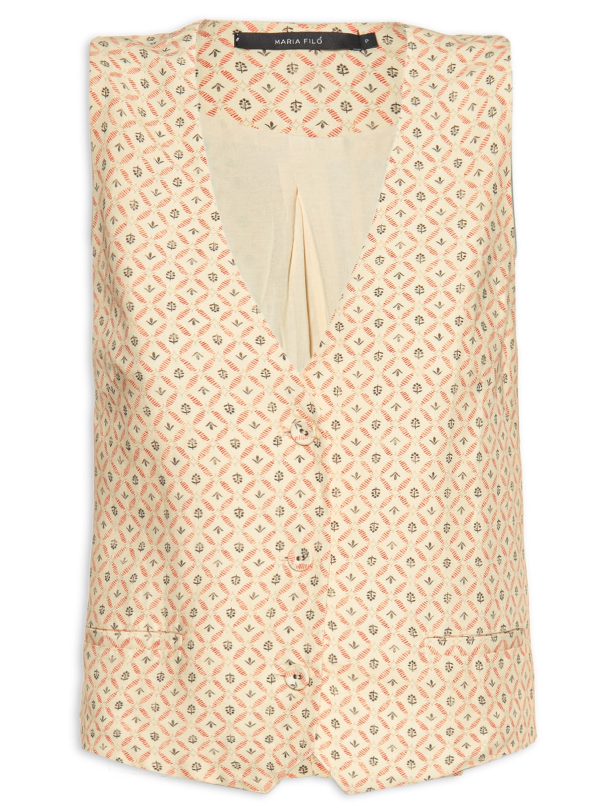 Colete Feminino Estampa Ambar - Bege