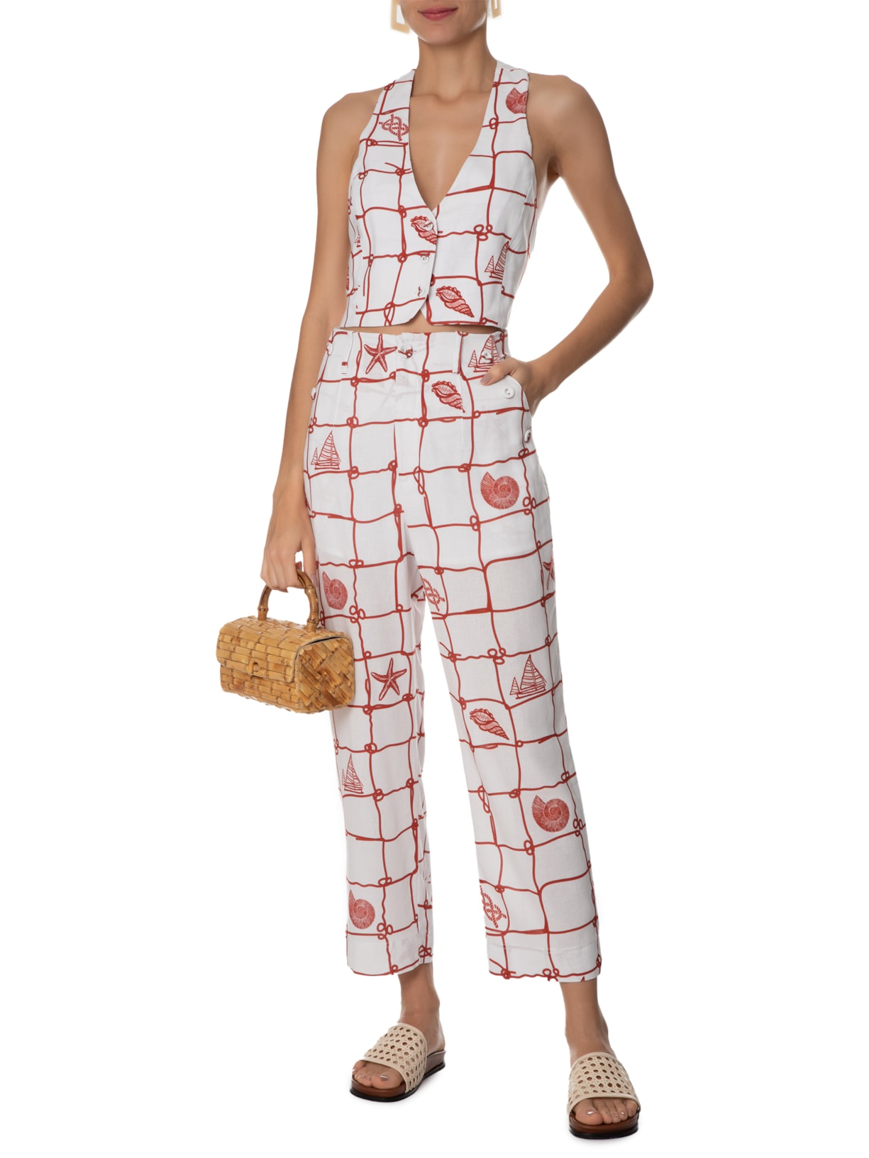 Colete Feminino Estampa Marina Off White Dress To