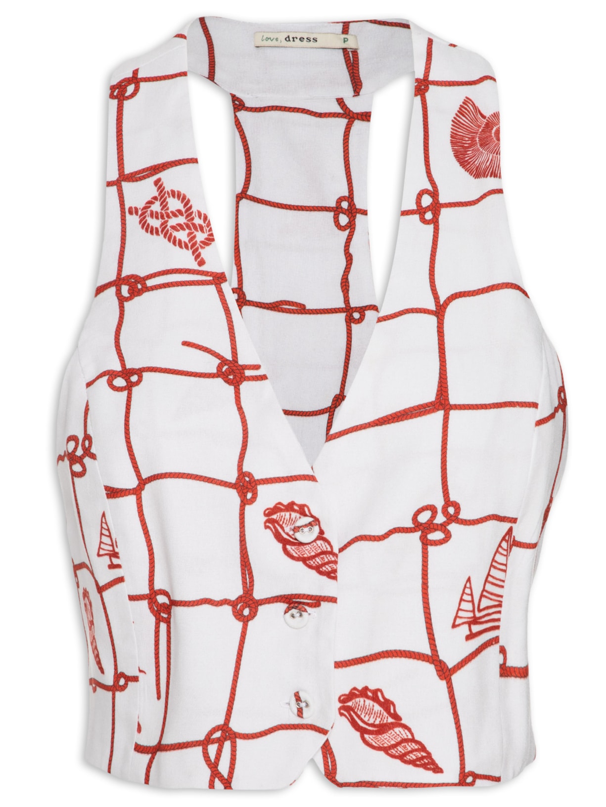 Colete Feminino Estampa Marina Off White Dress To