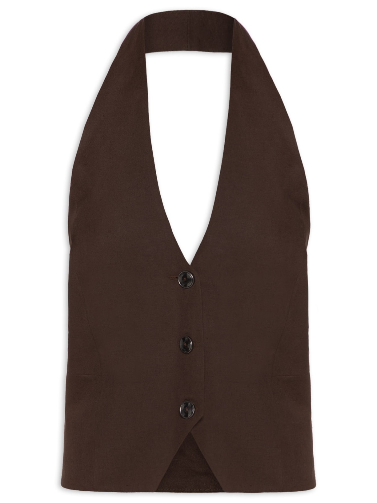 Colete Feminino Frente Única Alfaiataria - Marrom