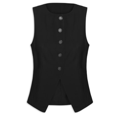 Colete Feminino Gola Careca - Preto