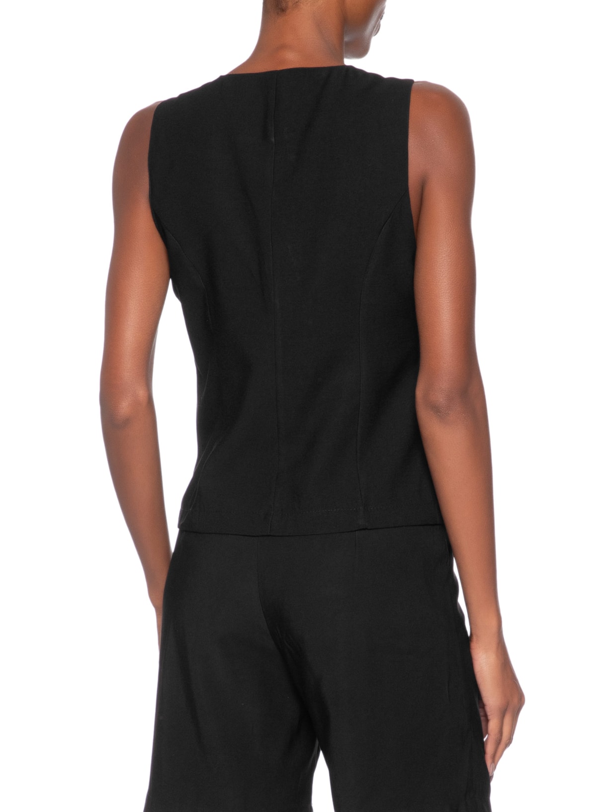 Colete Feminino Gola Careca Preto Basiq