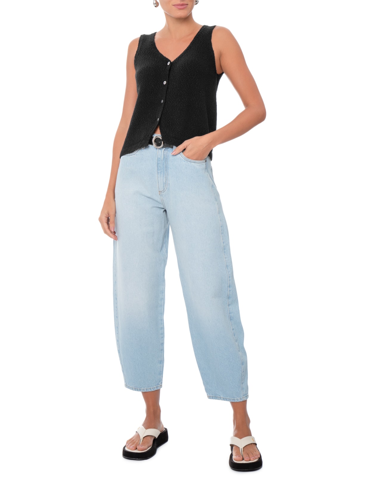 Colete Feminino Helen Mini Boucle Vest Preto Levi's