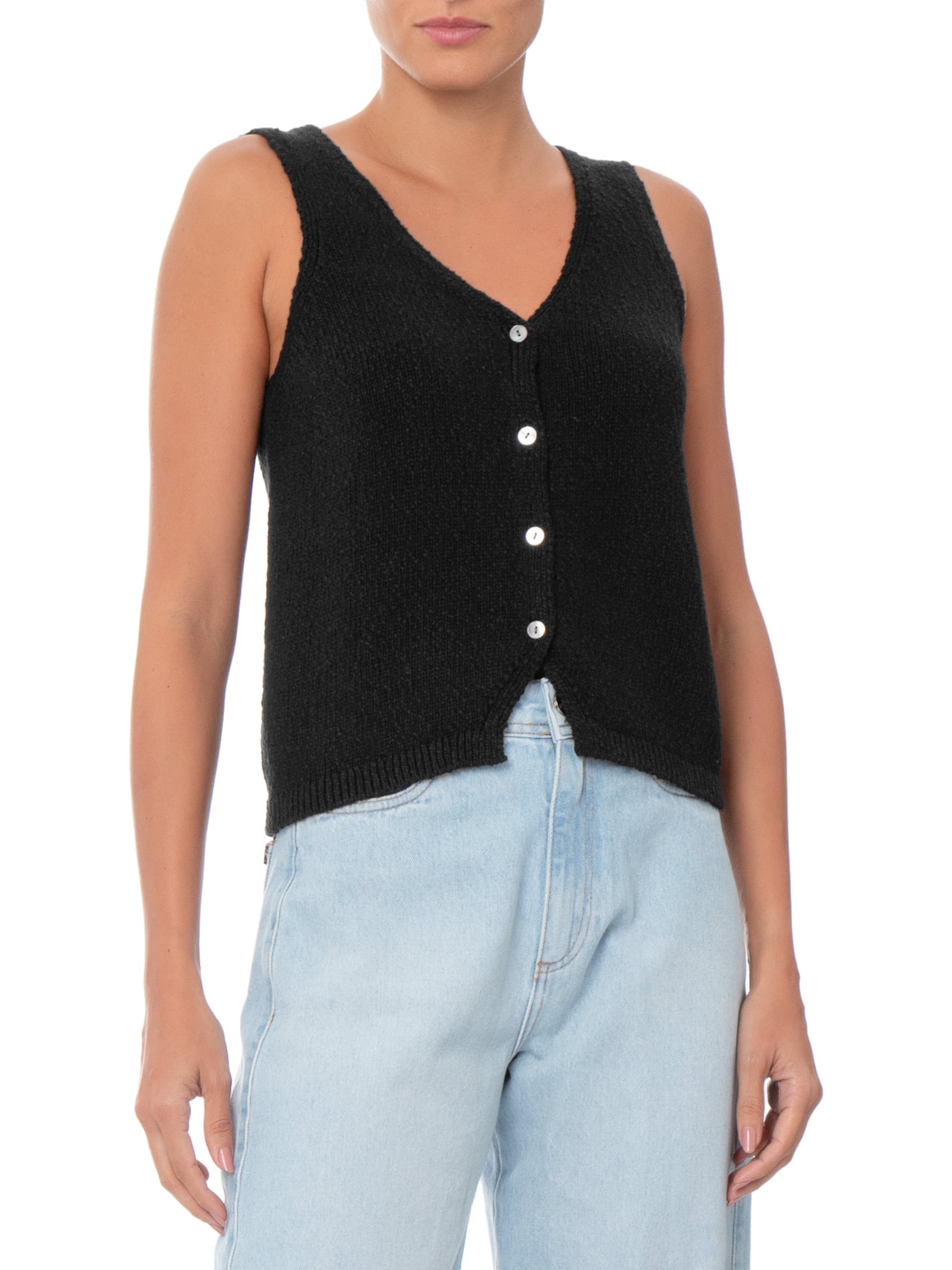 Colete Feminino Helen Mini Boucle Vest Preto Levi's