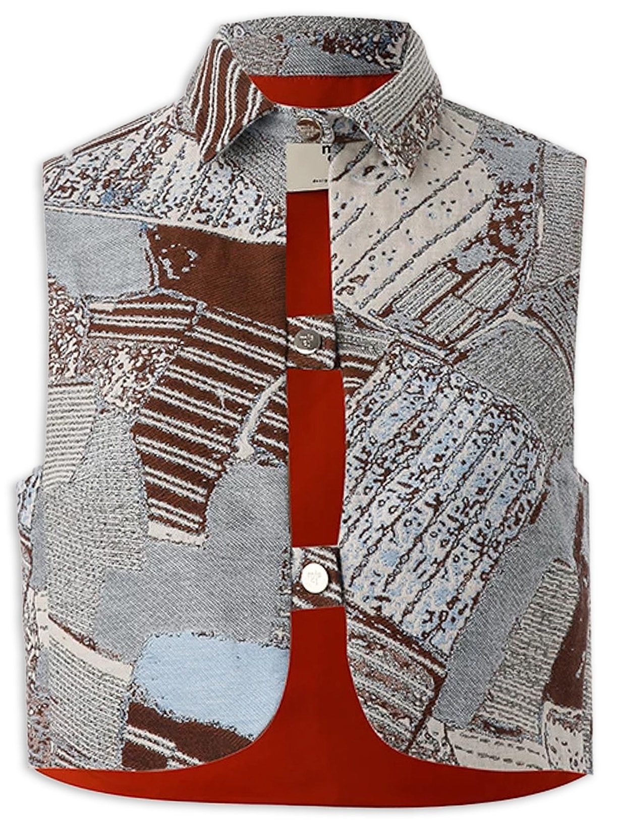 Colete Feminino Helena Jacquard Desmatamento - Azul