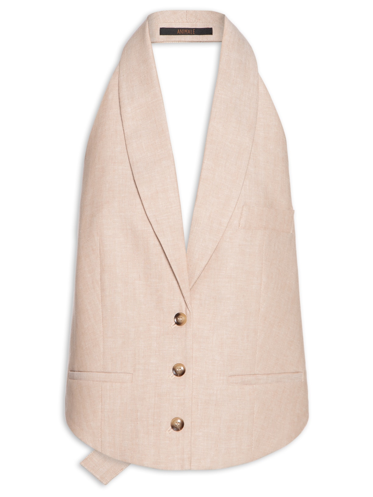 Colete Feminino Herring Bone - Bege