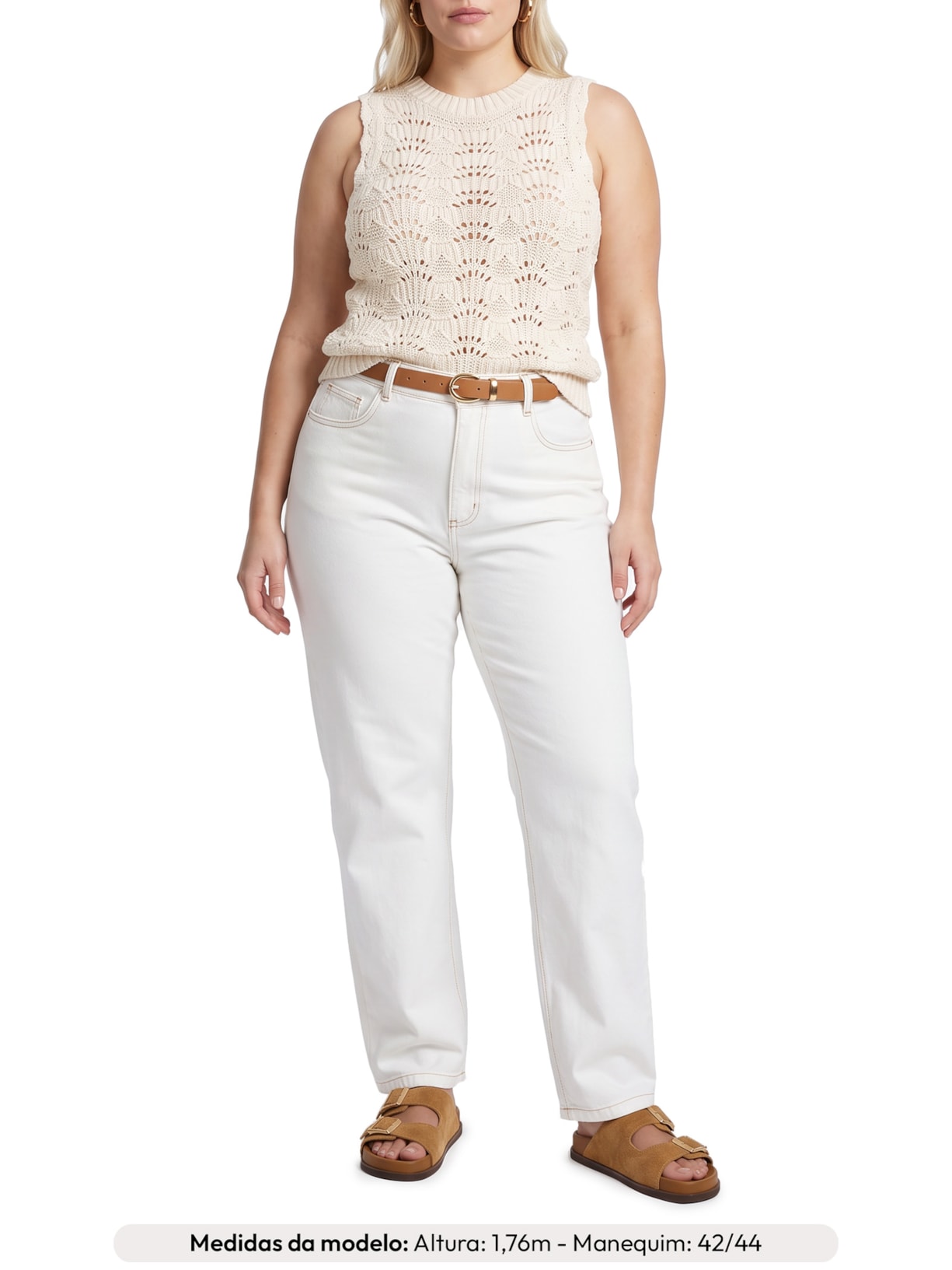 Colete Feminino Hope Crochet Tank Bege Levi's