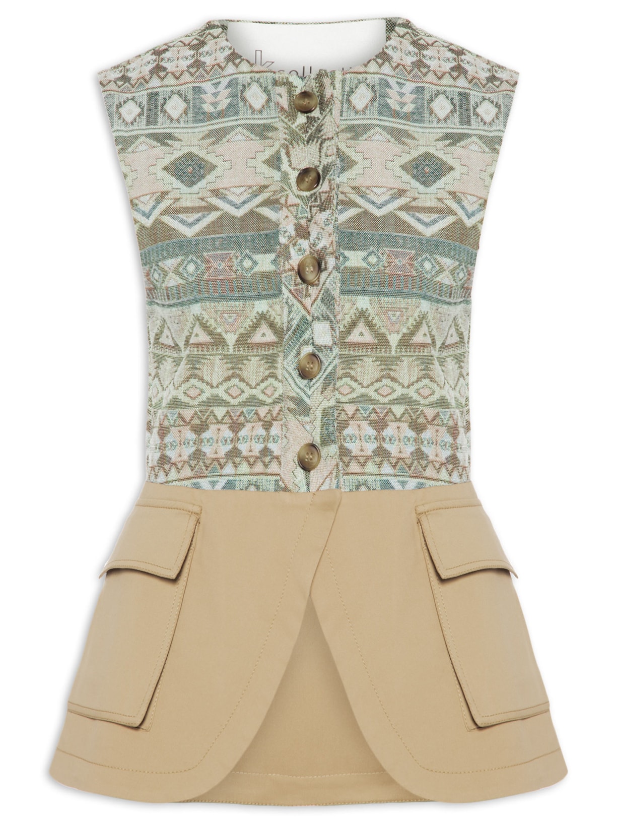 Colete Feminino Jacq Folk Zelda Bege Nk