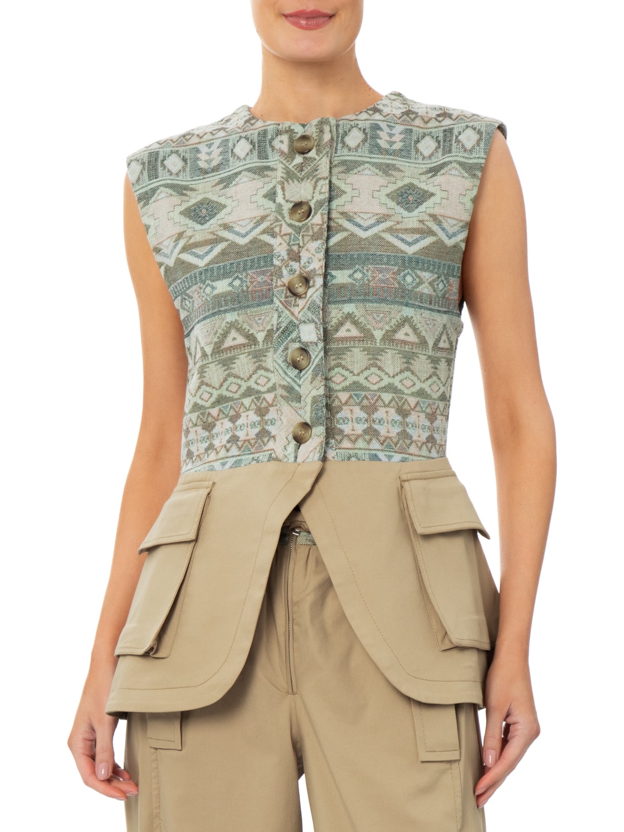 Colete Feminino Jacq Folk Zelda Bege Nk