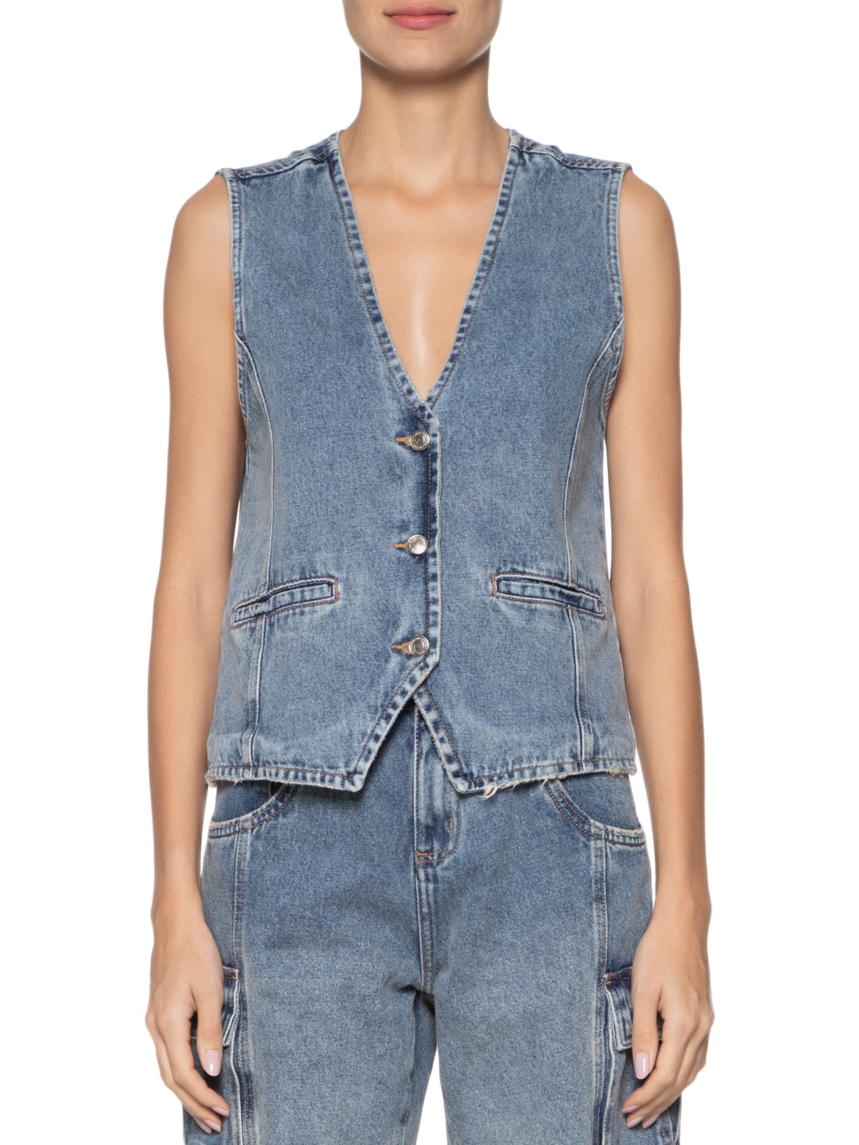 Colete Feminino Jeans Azul Hering + Nv