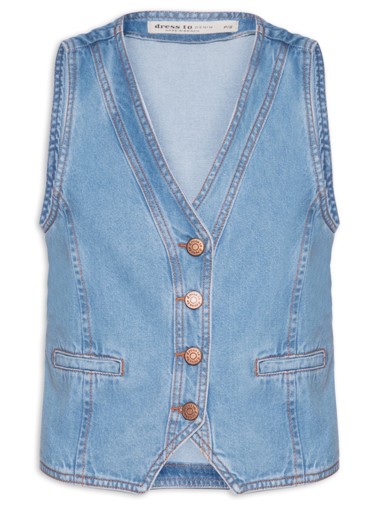 Colete Feminino Jeans - Azul