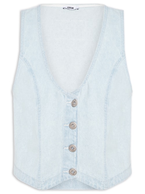 Colete Feminino Jeans - Azul