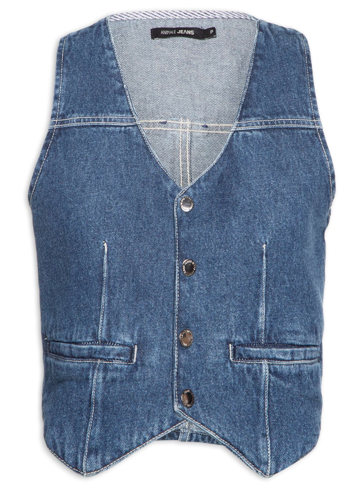 Colete Feminino Jeans Basic Blue - Azul