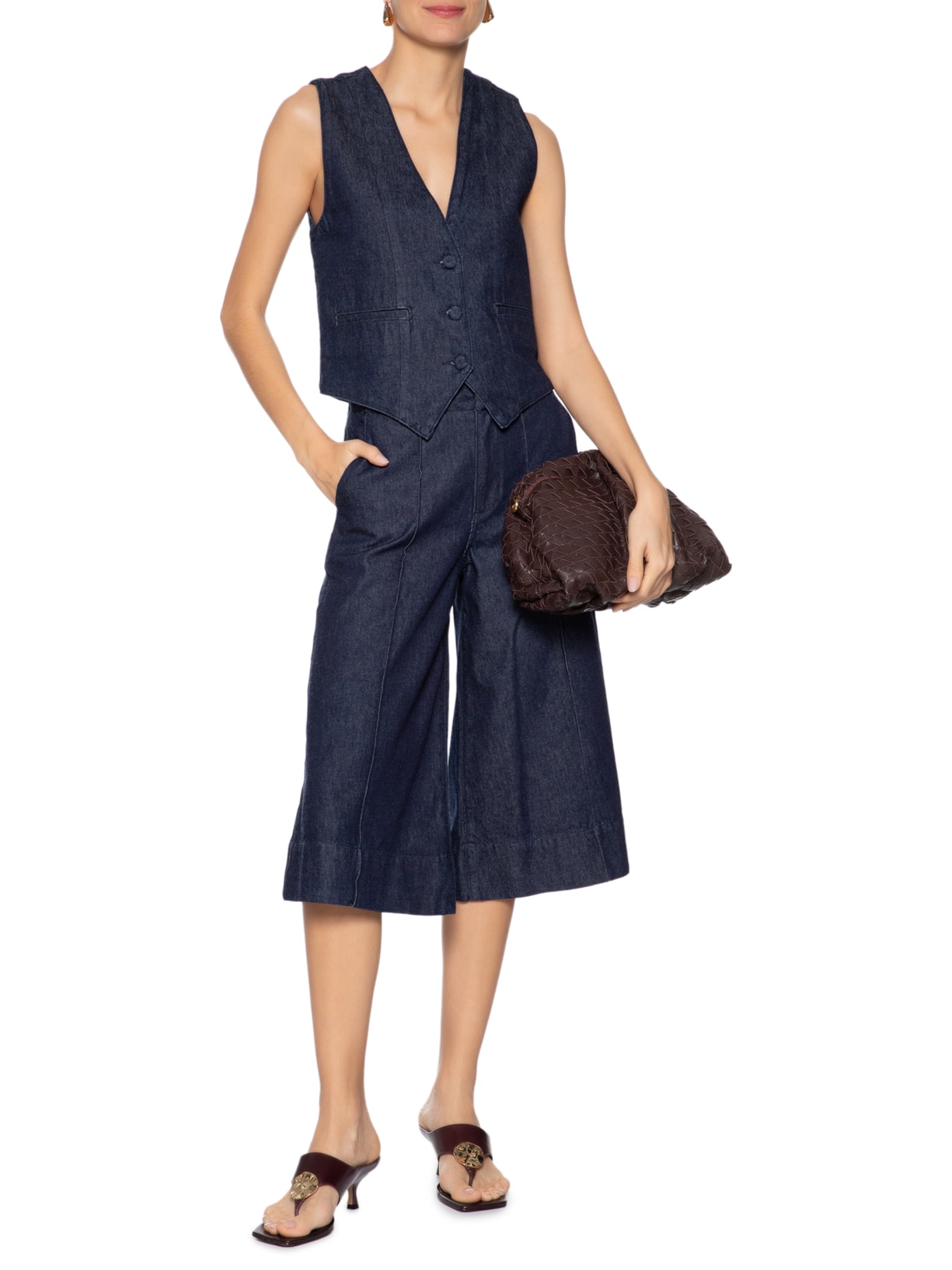 Colete Feminino Jeans Bianca Azul Carol Bassi