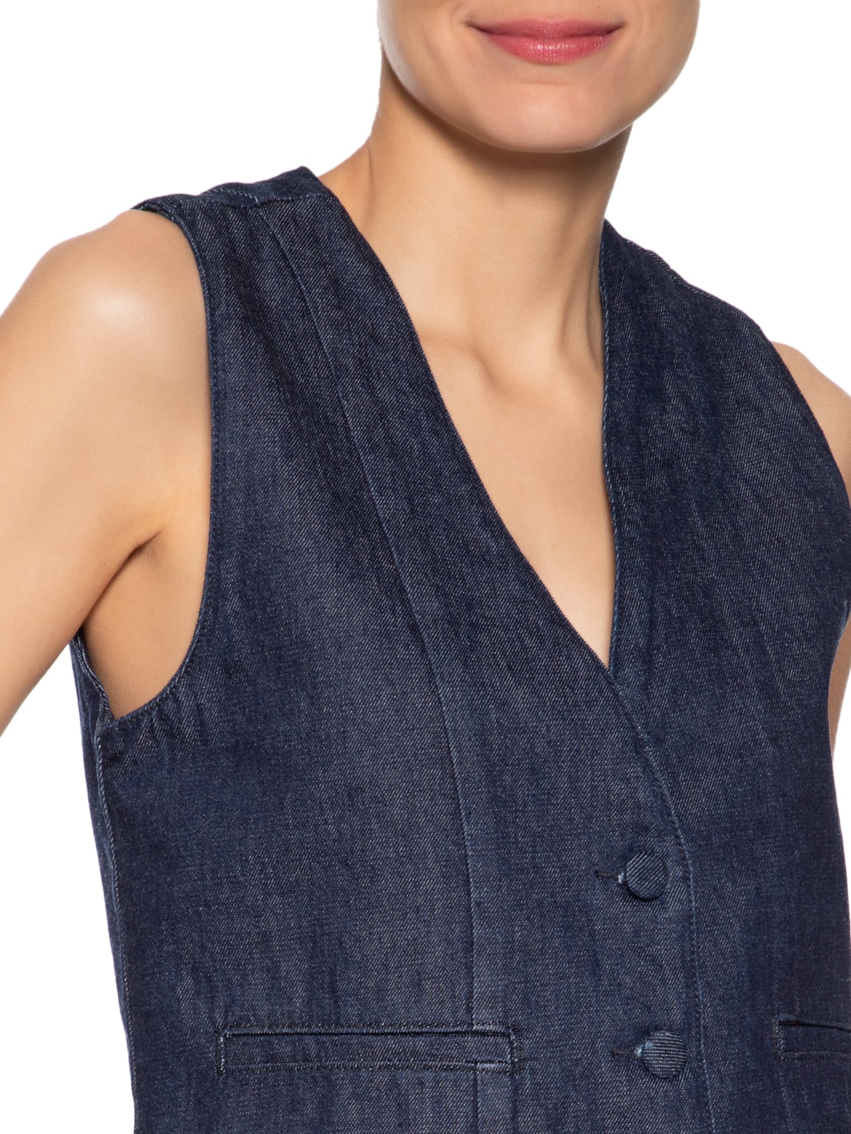 Colete Feminino Jeans Bianca Azul Carol Bassi