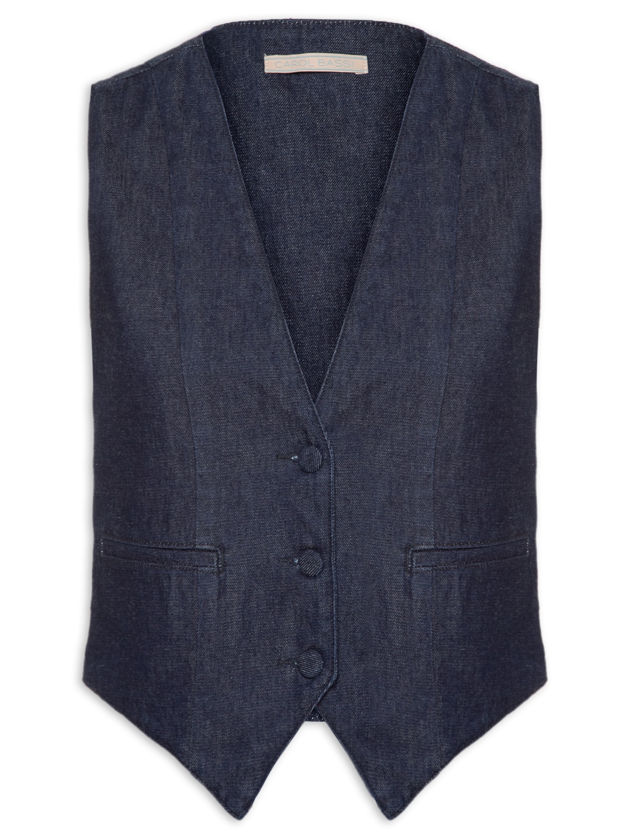 Colete Feminino Jeans Bianca Azul Carol Bassi
