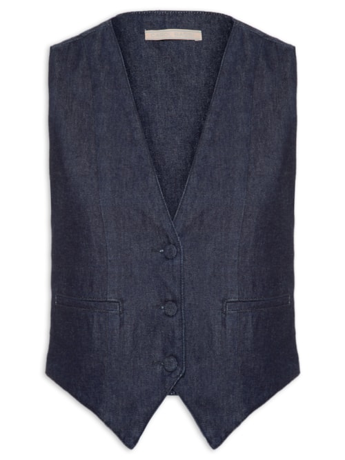 Colete Feminino Jeans Bianca - Azul