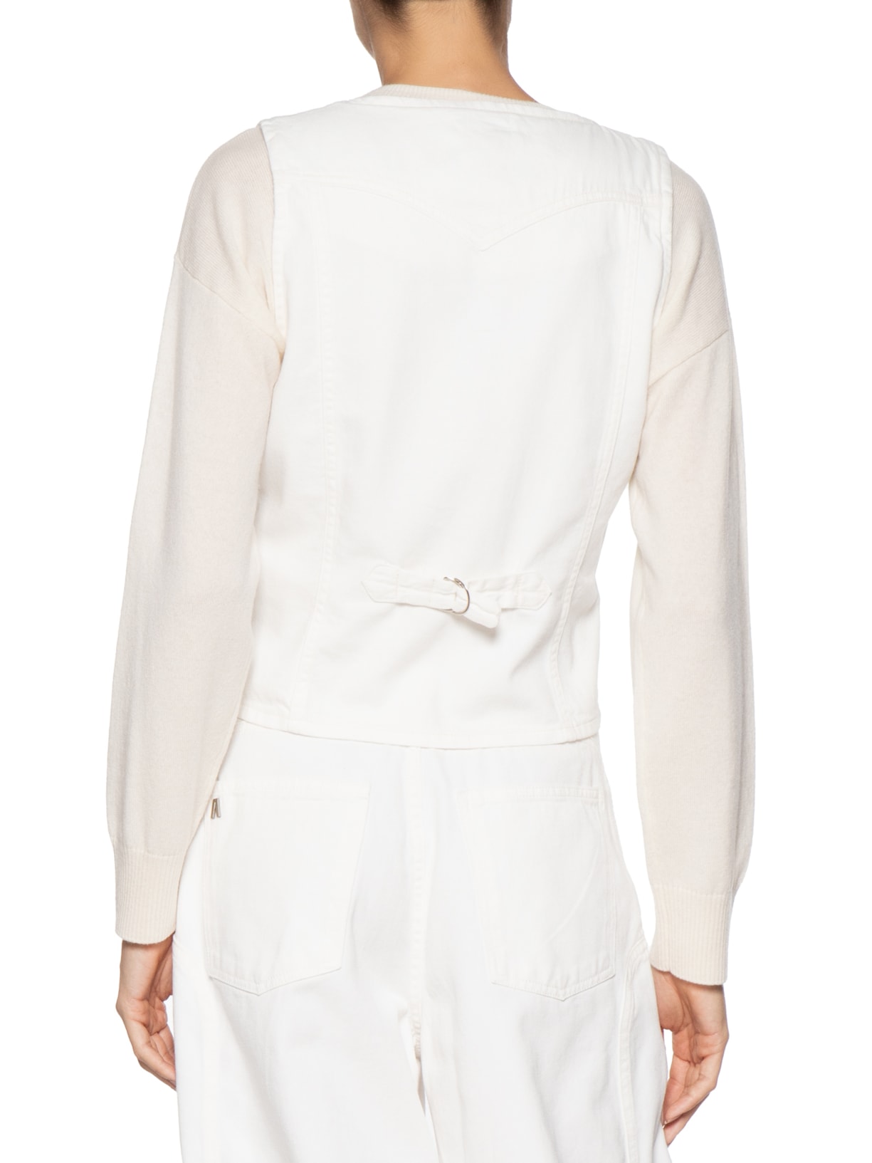 Colete Feminino Jeans Com Regulador Off White Basiq