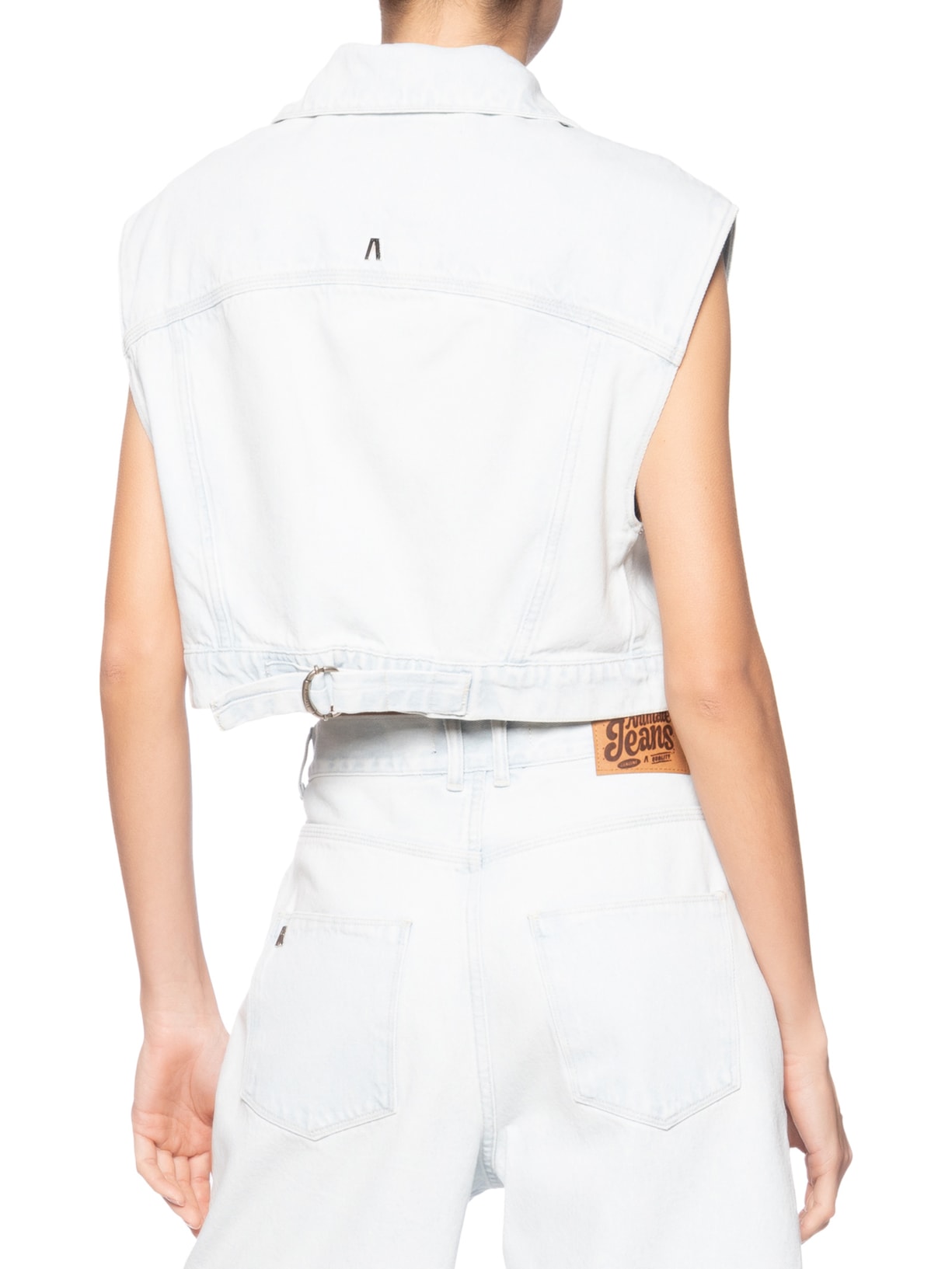  Colete Feminino Jeans Cropped Delavê Azul Animale Jeans
