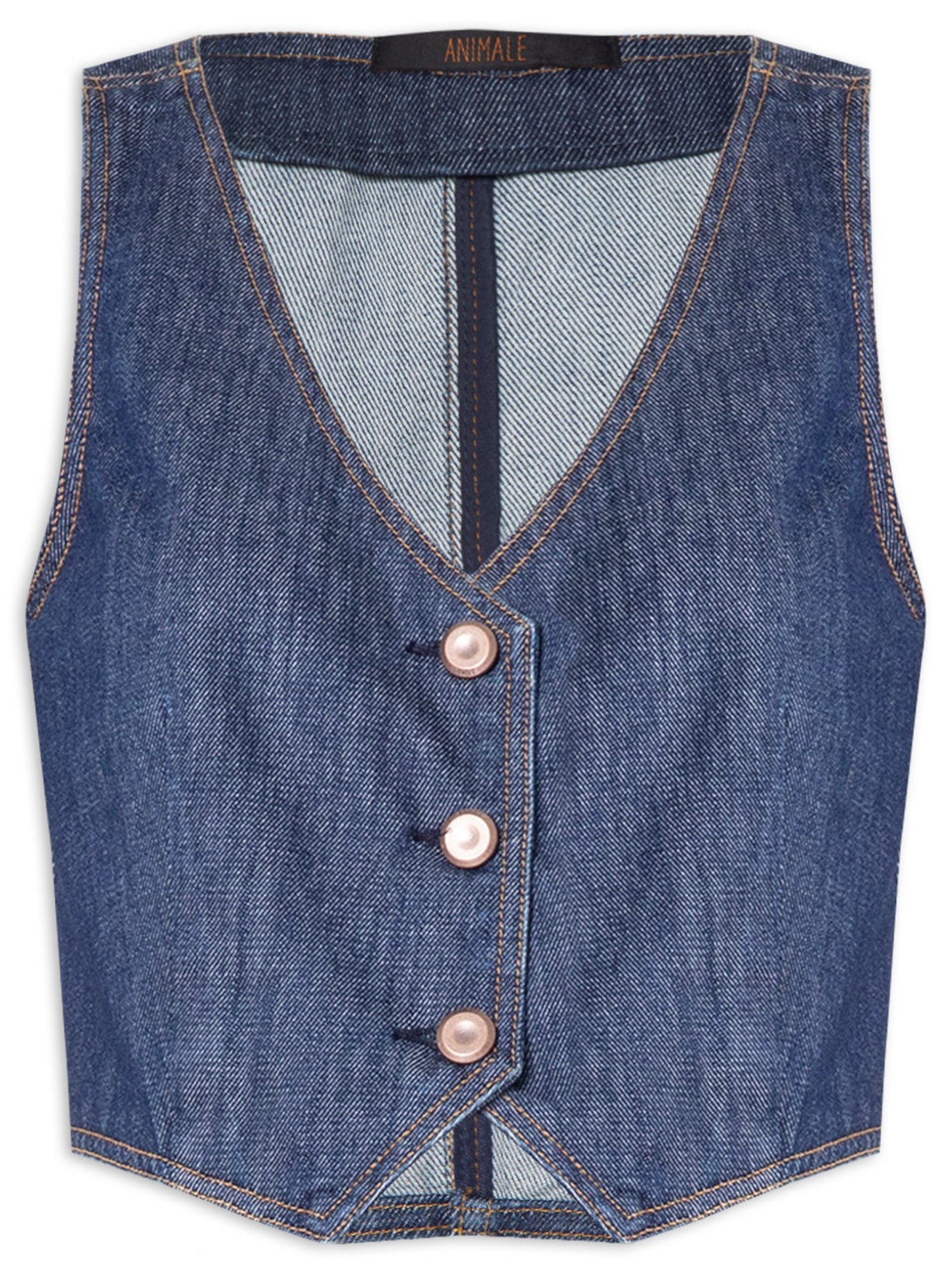 Colete Feminino Jeans Raw Denim - Azul