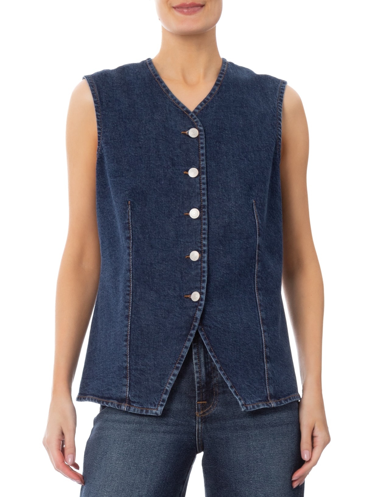 Colete Feminino Lady Vest Indiglow Azul 7 For All Mankind