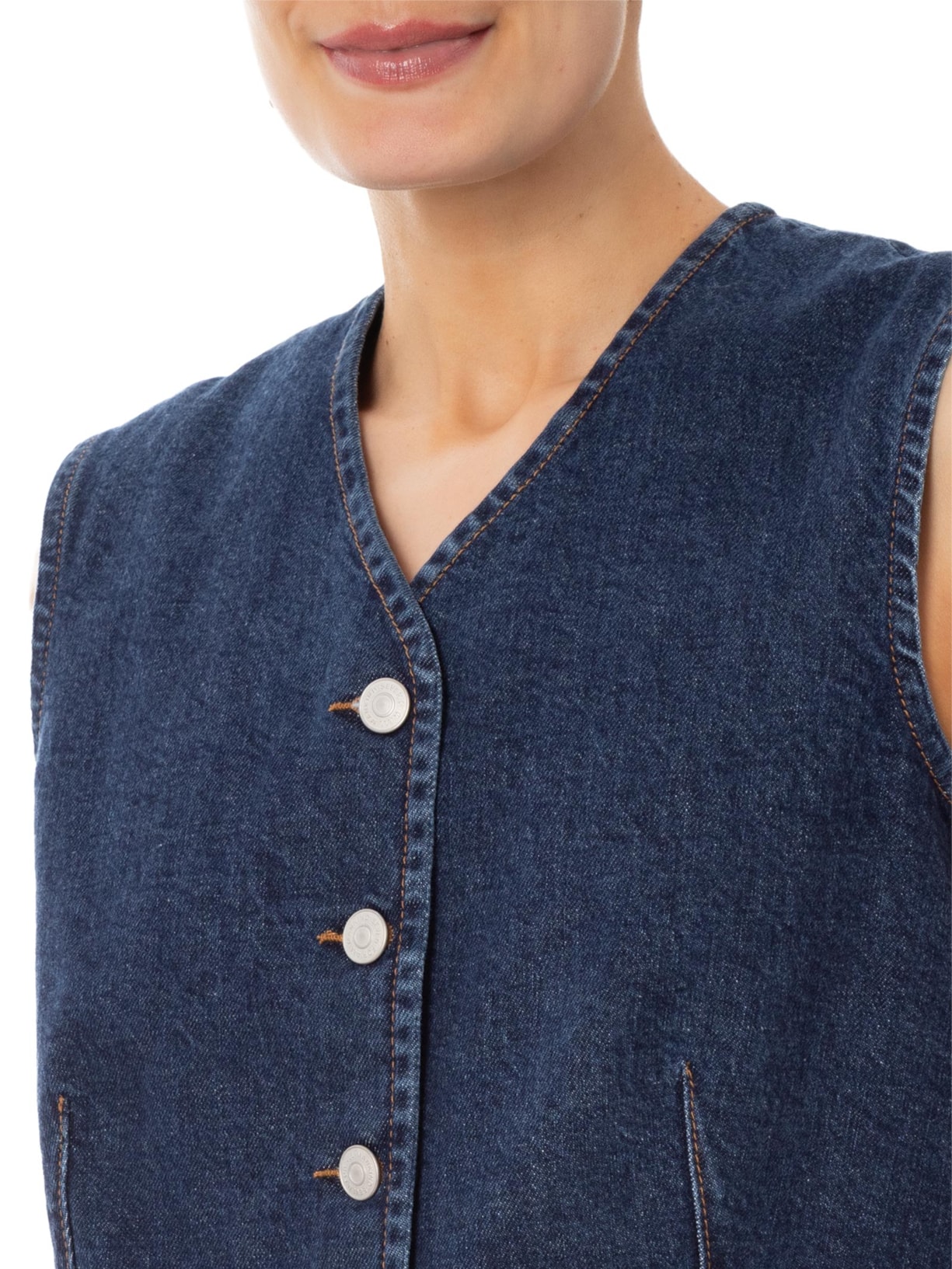 Colete Feminino Lady Vest Indiglow Azul 7 For All Mankind