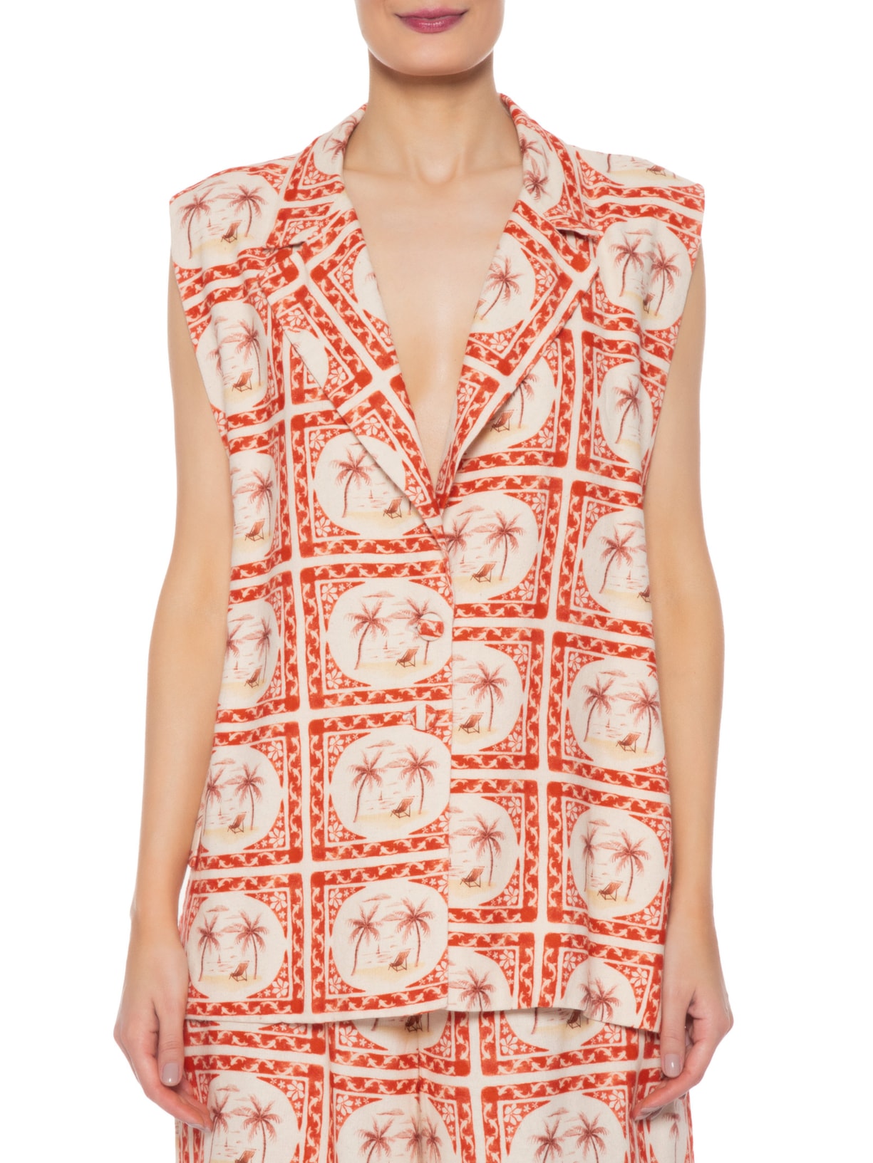 Colete Feminino Lembrança De Verão Vermelho Farm