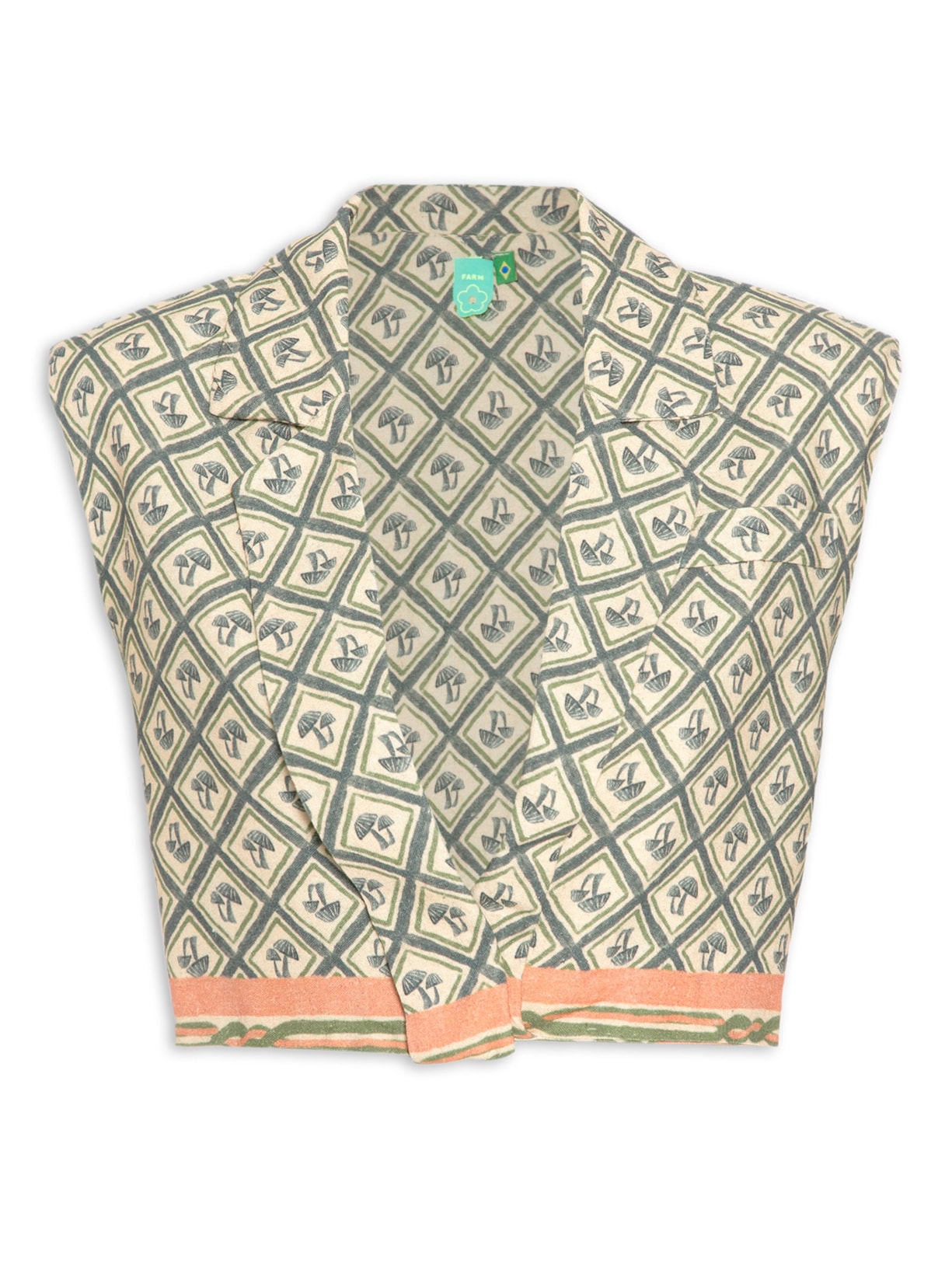 Colete Feminino Lenço Cogumelo - Azul