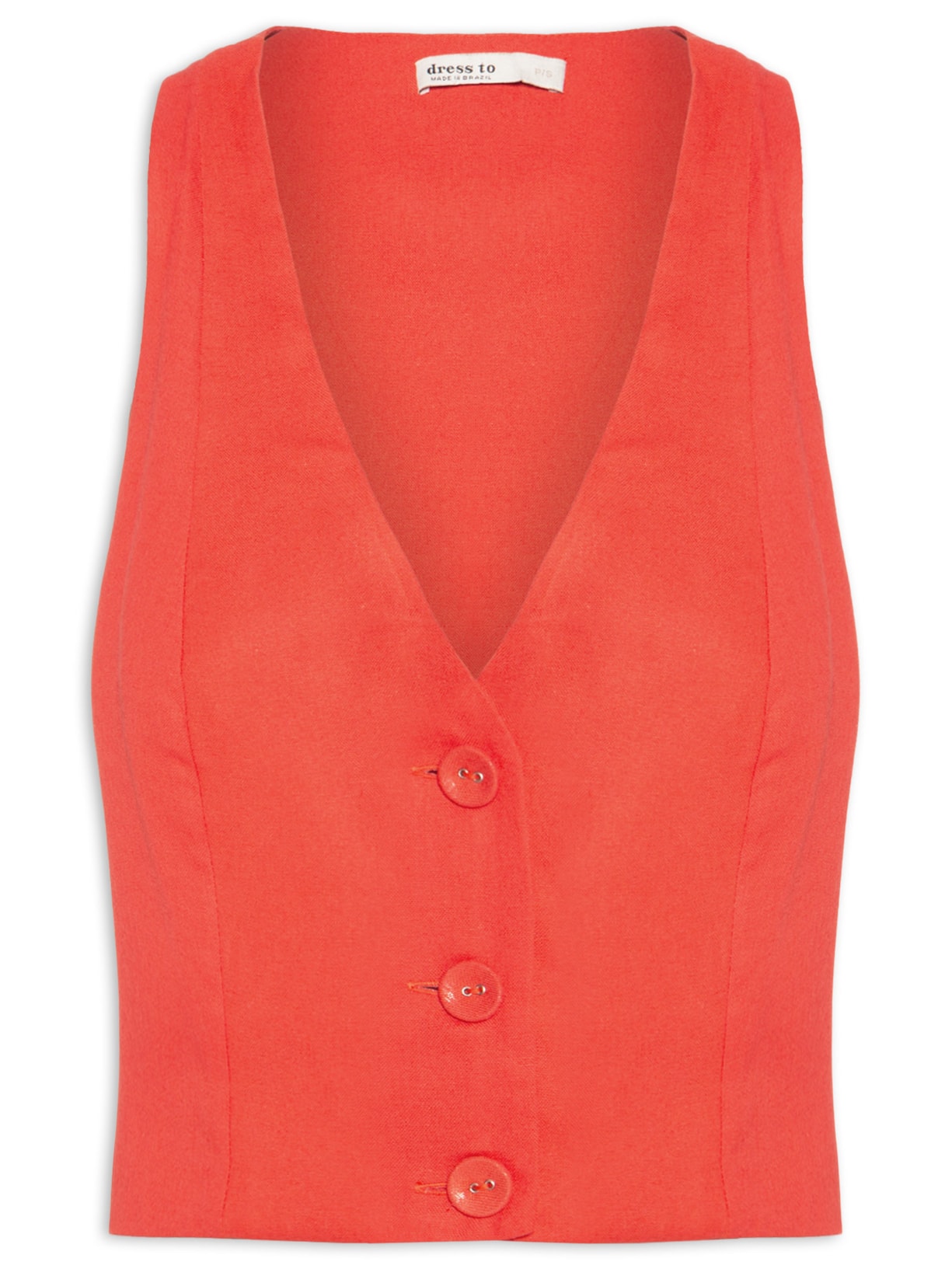 Colete Feminino Linho Alfaiataria - Vermelho