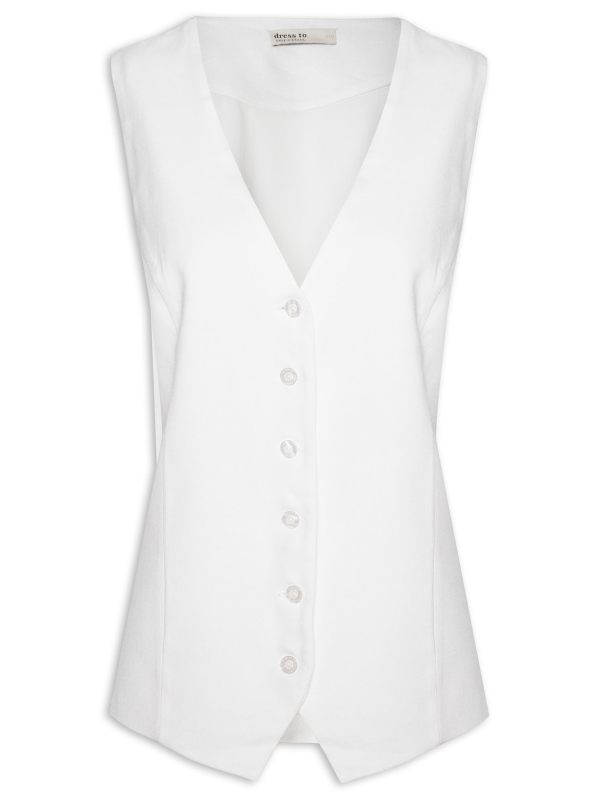 Colete Feminino Linho Amarração Costas - Branco