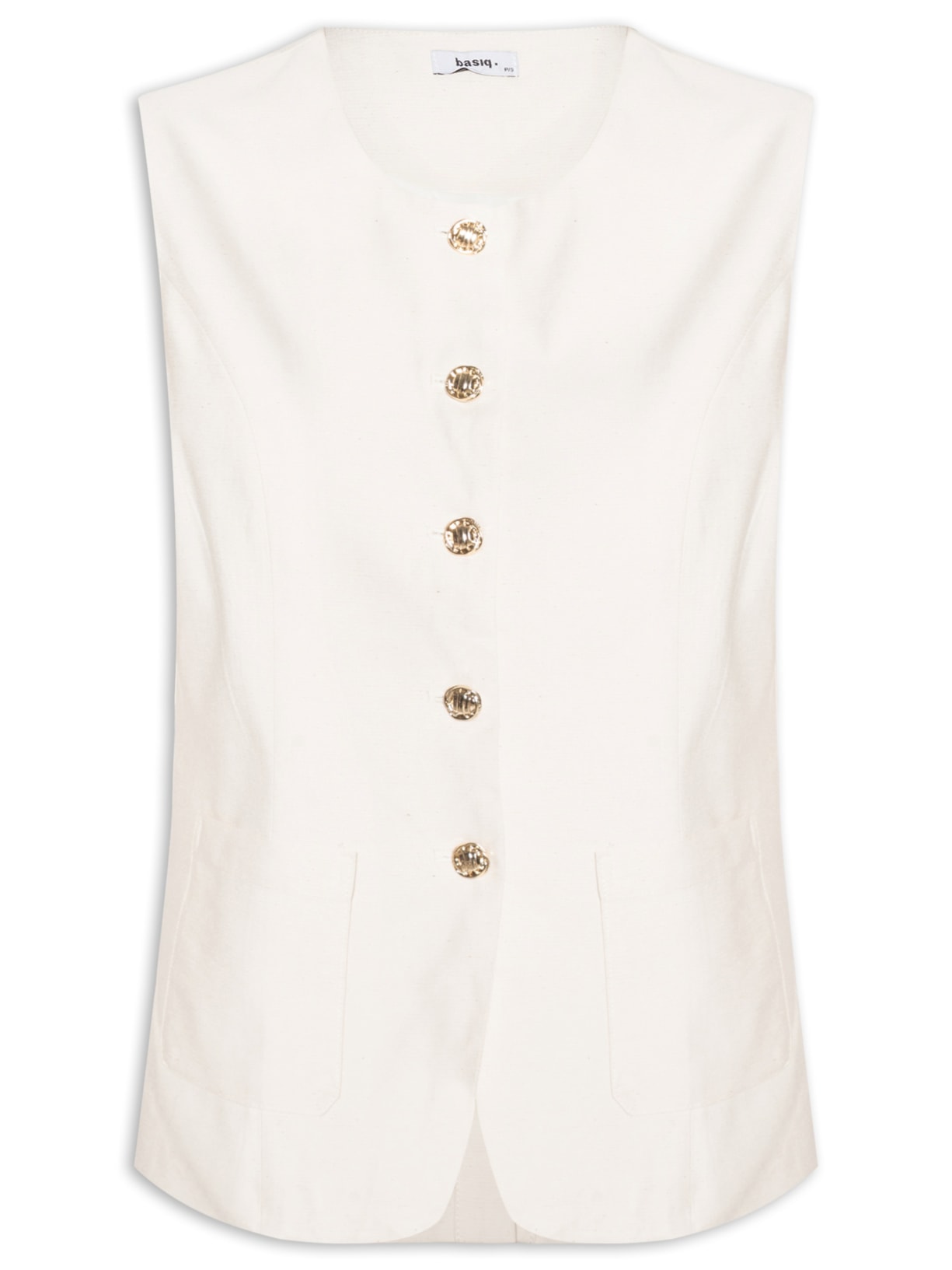 Colete Feminino Linho Com Ajuste - Off White