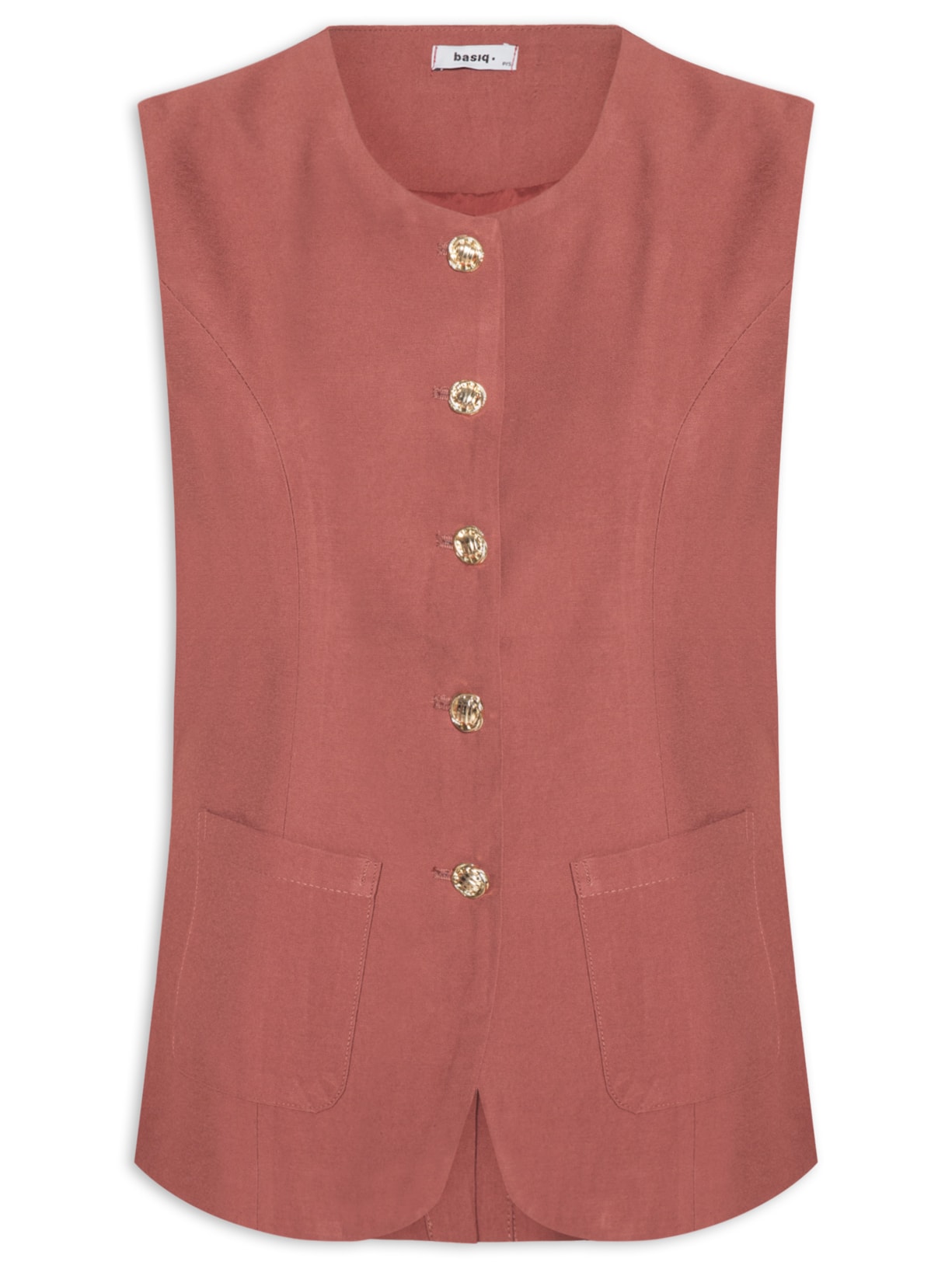 Colete Feminino Linho Com Ajuste - Vermelho