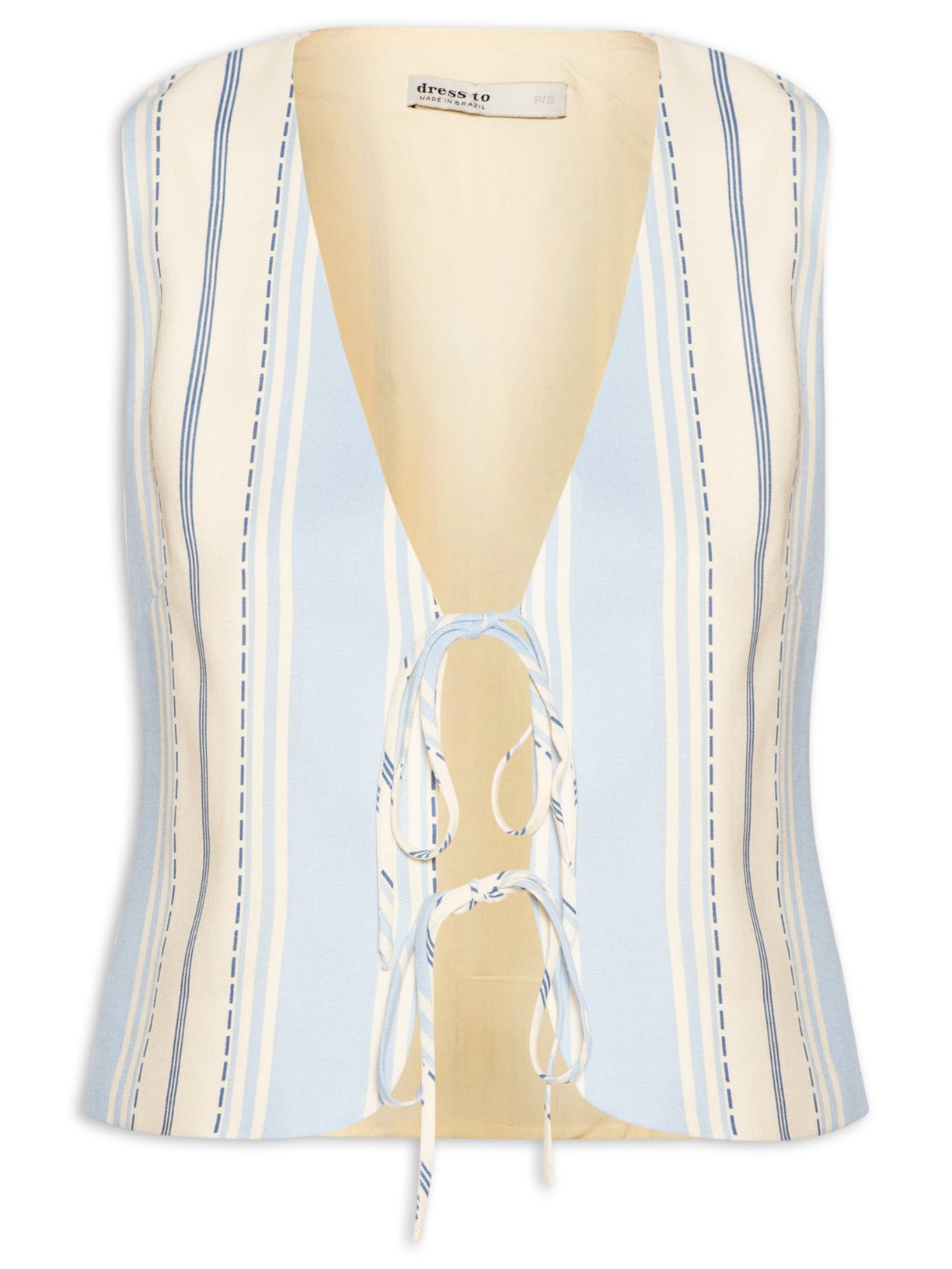 Colete Feminino Linho Estampa Descanso - Azul