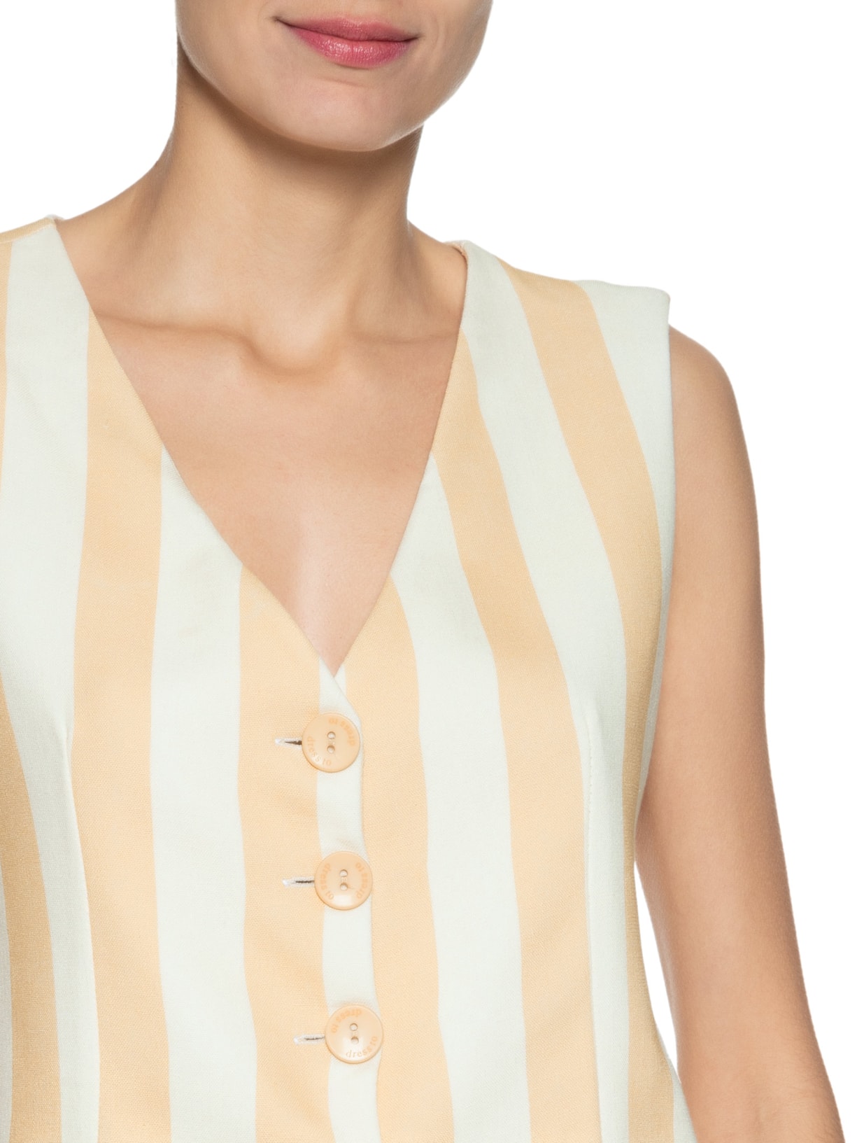 Colete Feminino Linho Estampa Horizonte Bege Dress To