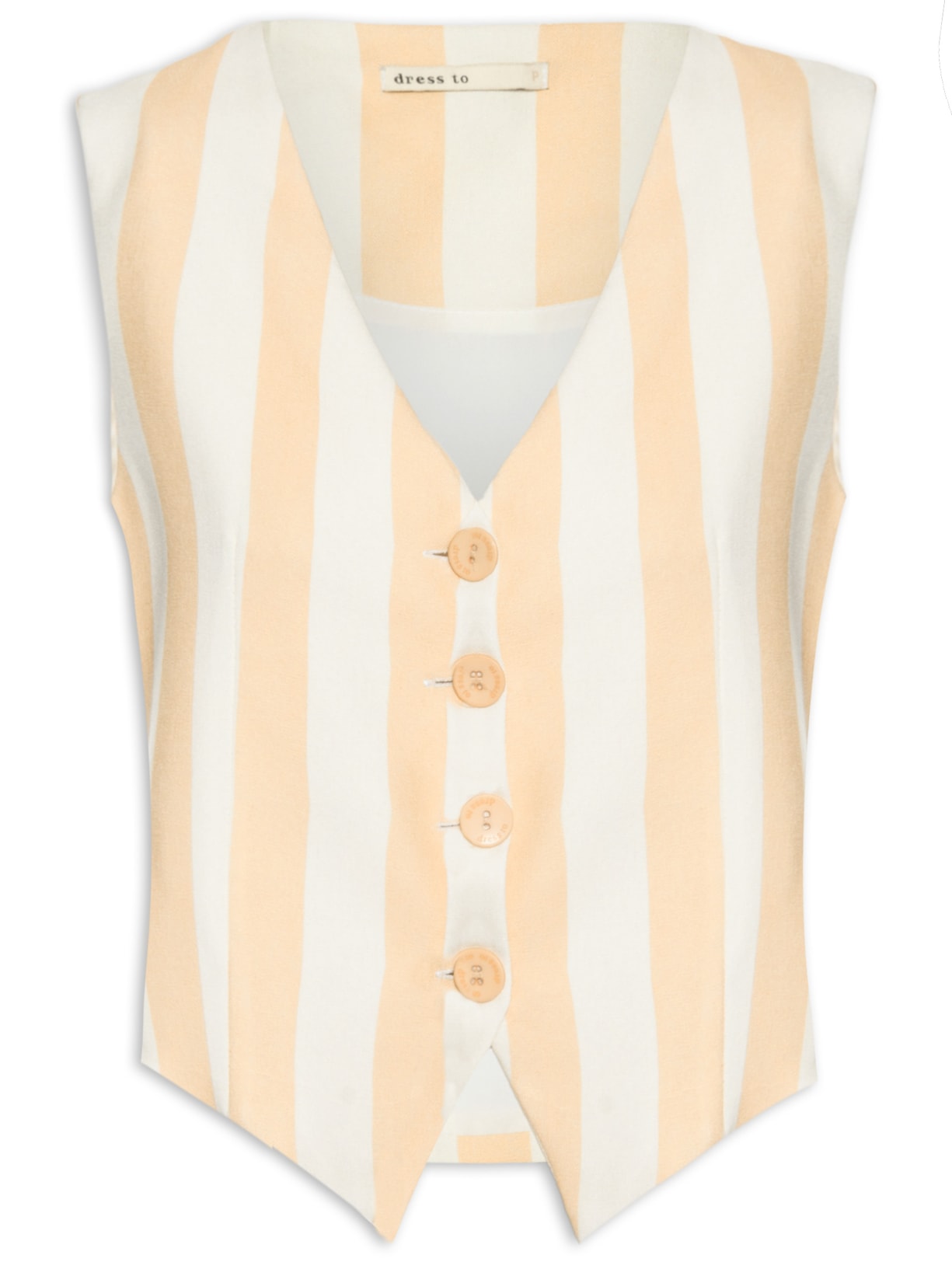 Colete Feminino Linho Estampa Horizonte Bege Dress To