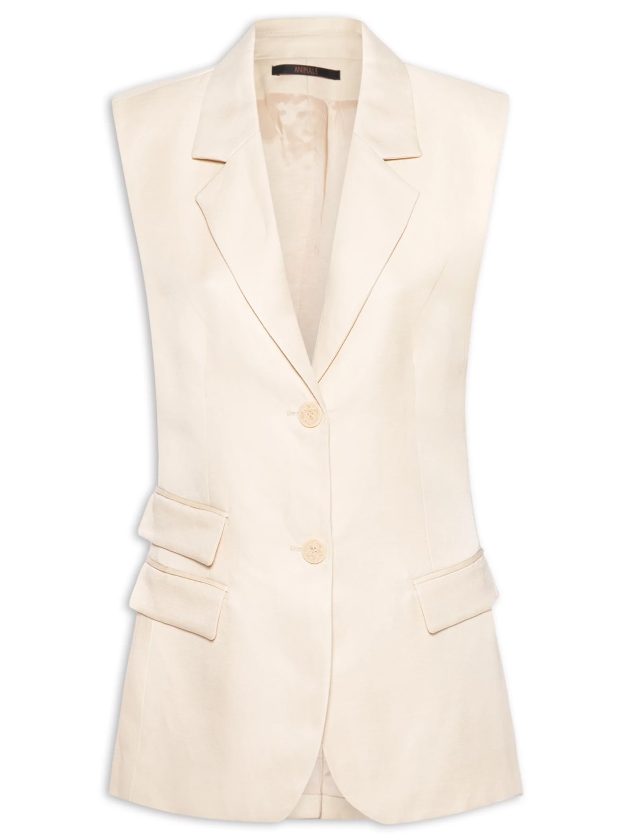 Colete Feminino Liso - Bege