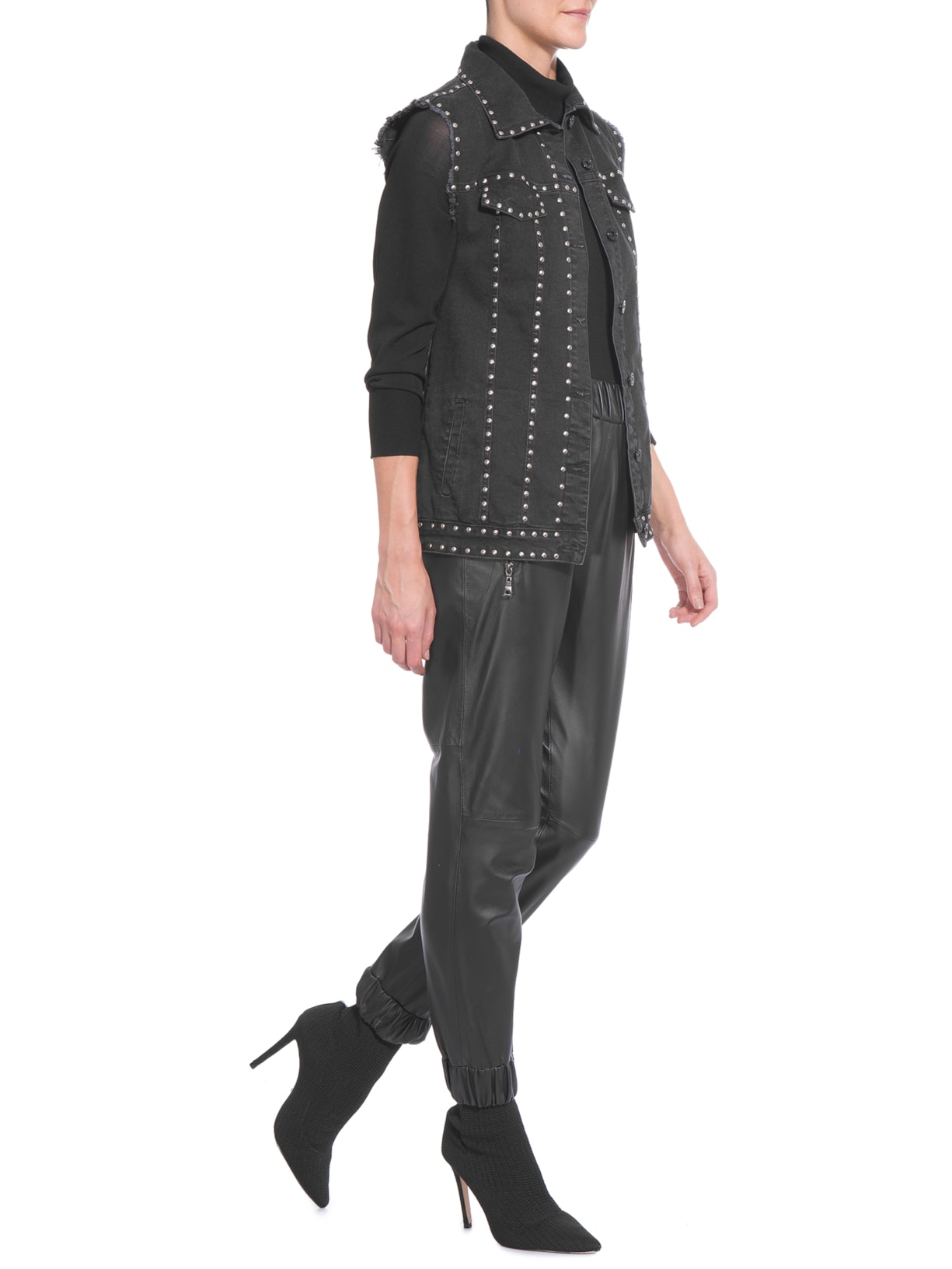 Colete Feminino Longo Preto Mob