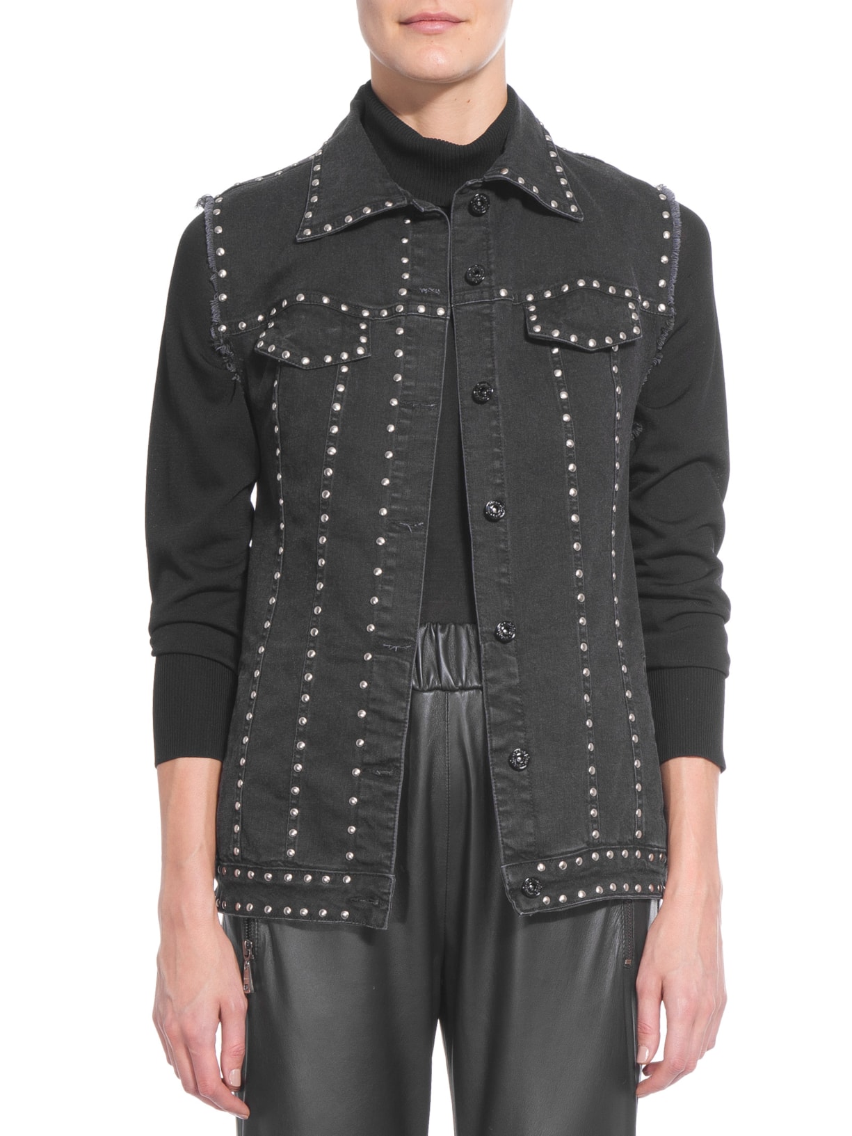 Colete Feminino Longo Preto Mob