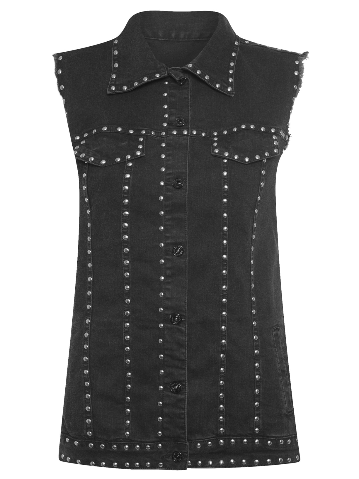 Colete Feminino Longo Preto Mob