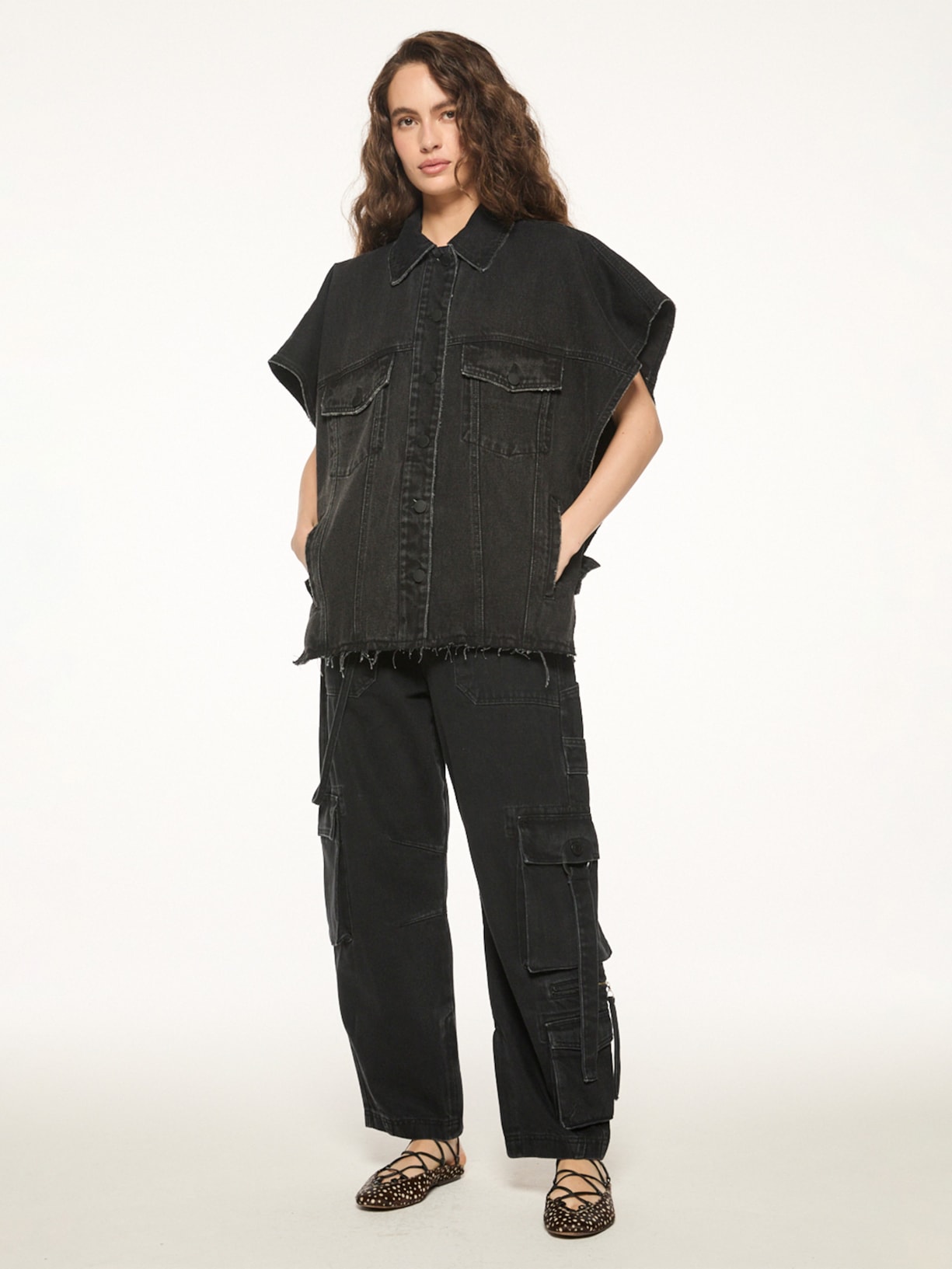 Colete Feminino Lunar Jeans V27 Preto Mixed