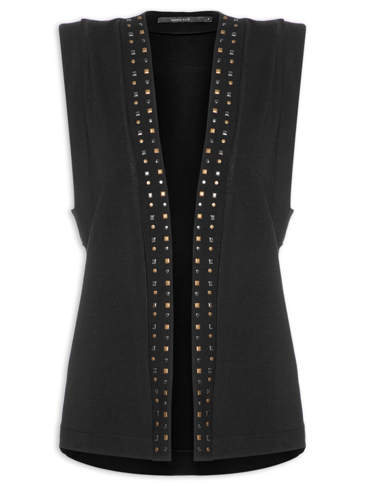 Colete Feminino Mix De Tachas - Preto