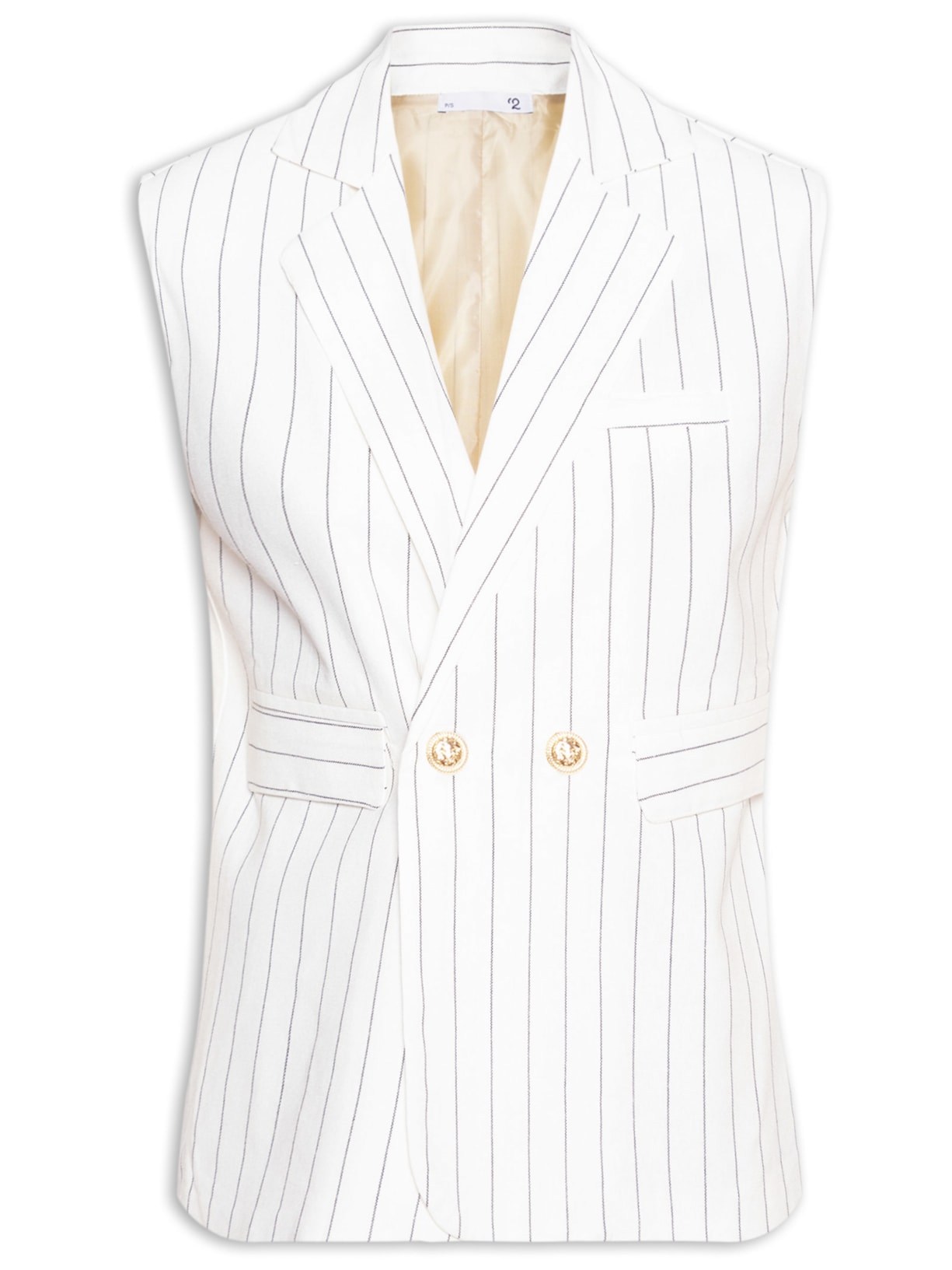 Colete Feminino Oversized com Ombreiras - Off White