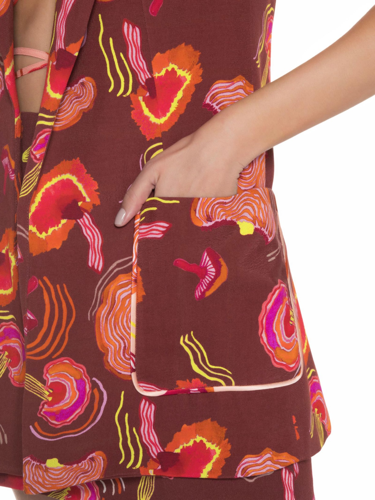 Colete Feminino Oversized Mushroom Brick Marrom Niini